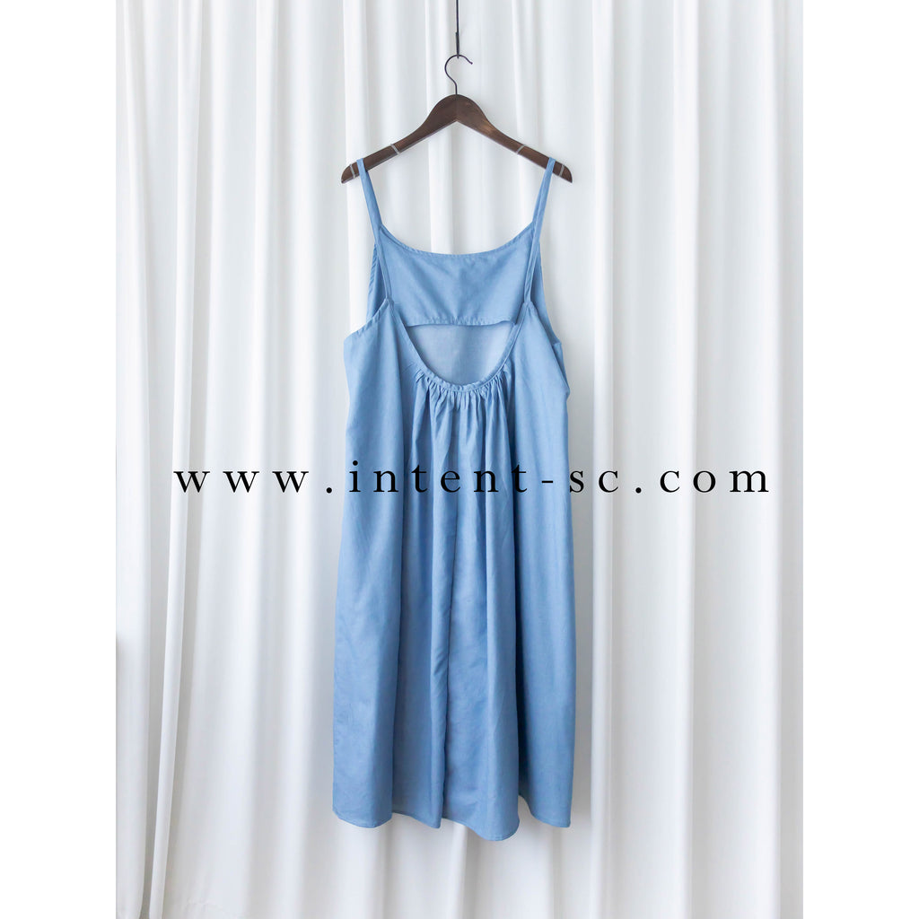 Denim Alice 背部設計吊帶口袋牛仔裙, Dress/ DS9304