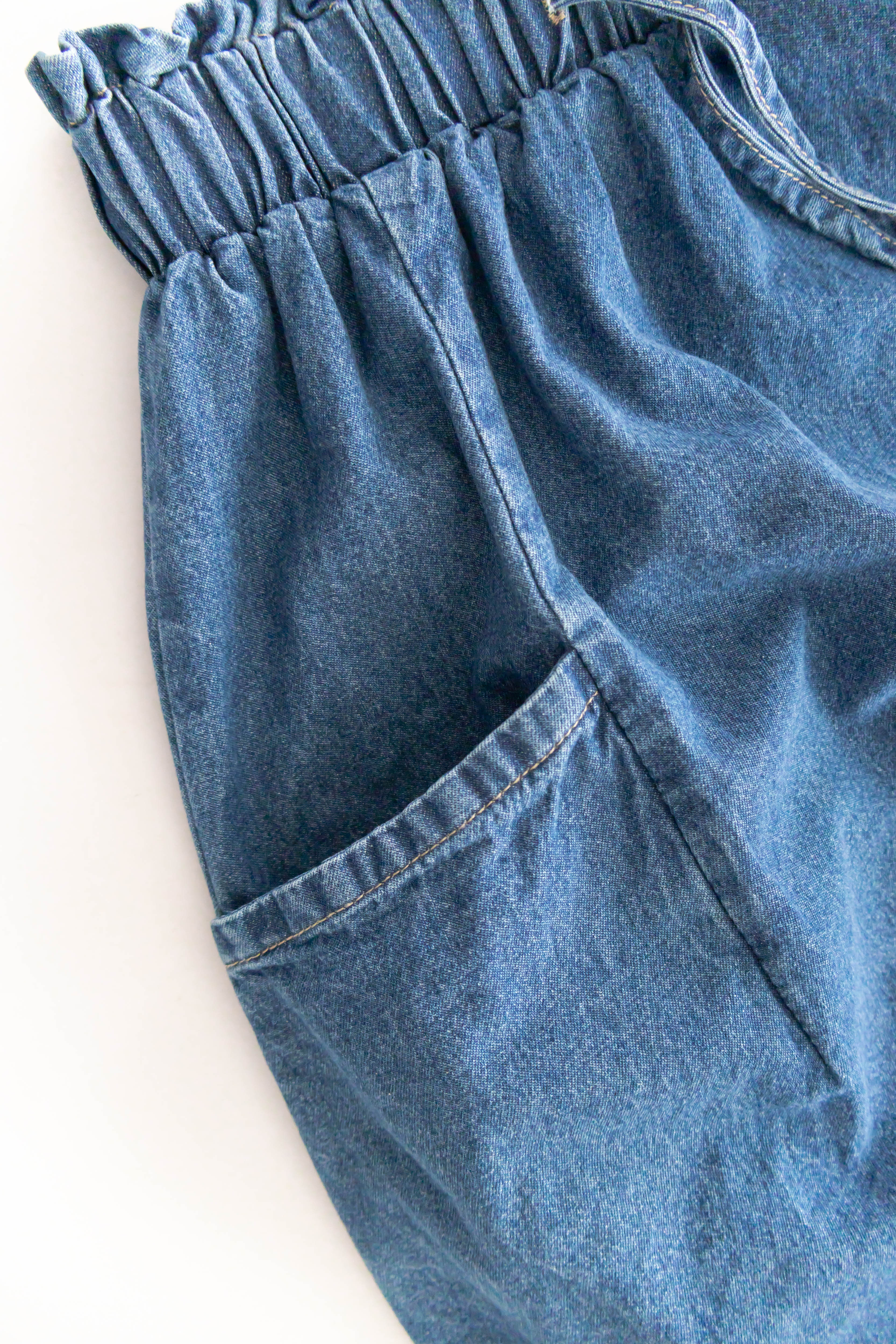 Ruffle Denim 斜口袋花邊橡筋微直牛仔裙, Skirt/ SK8729