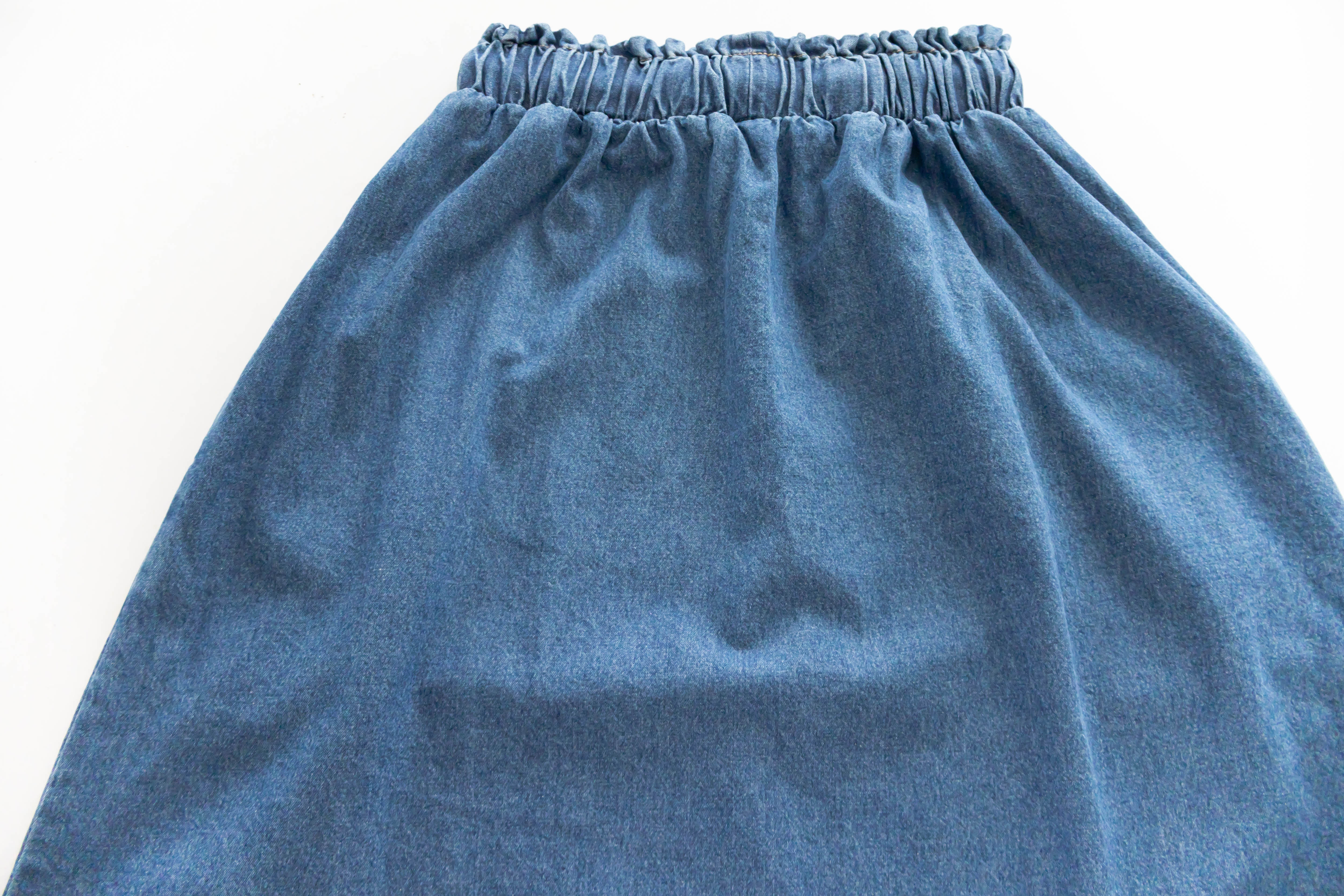 Ruffle Denim 斜口袋花邊橡筋微直牛仔裙, Skirt/ SK8729