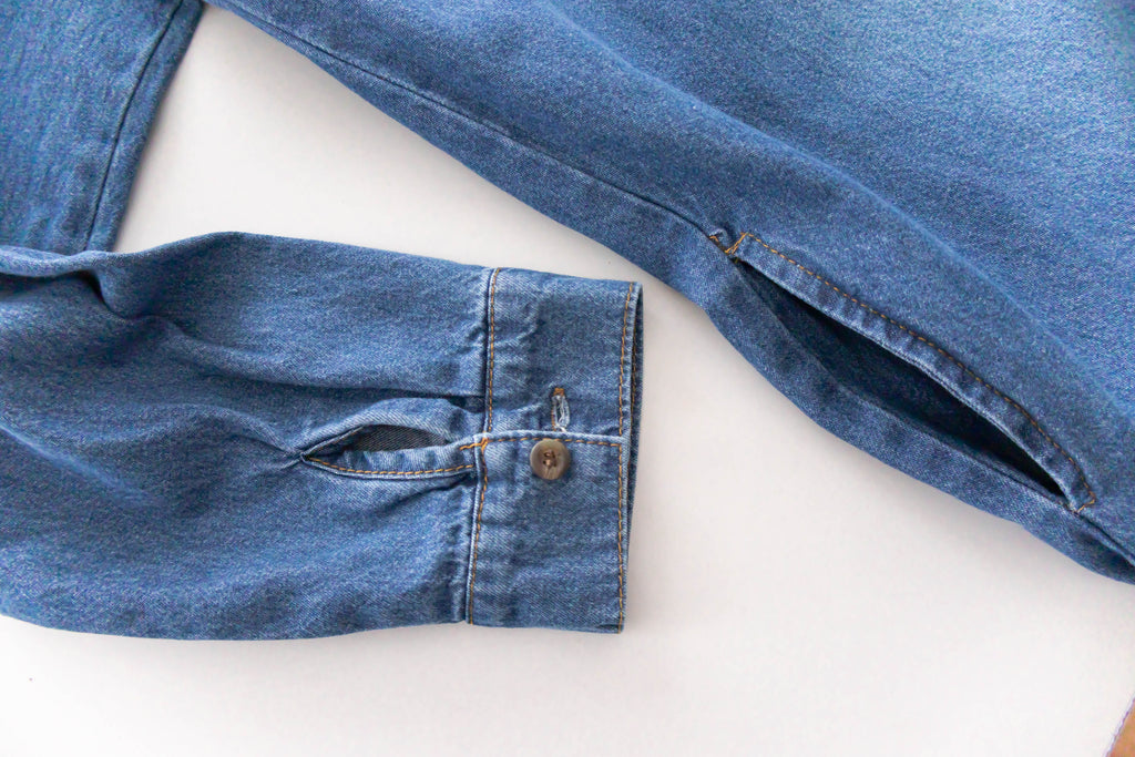 Stone Wash Denim 洗水色單排鈕口袋連身裙, Dress/ DS9310