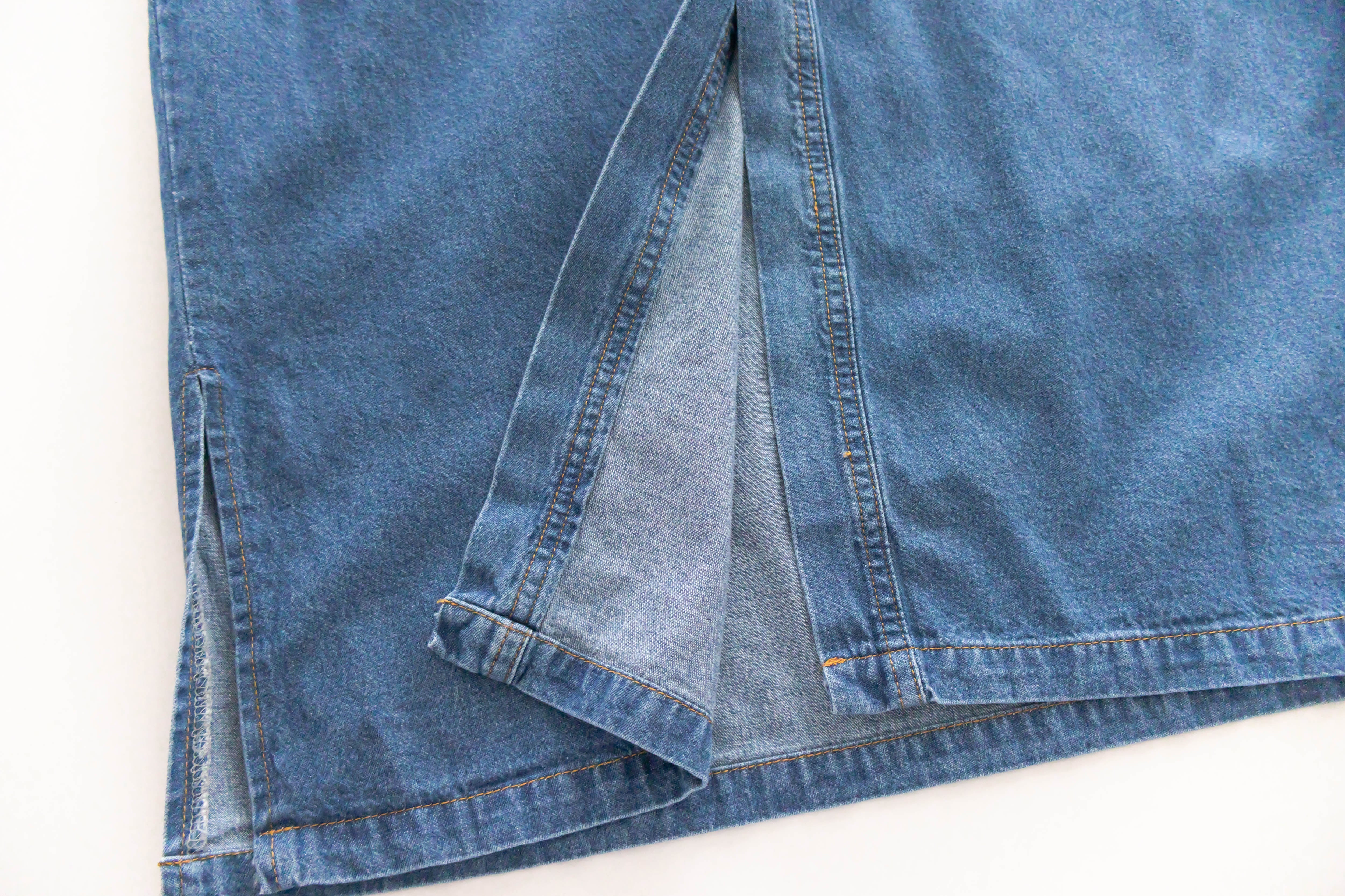 Stone Wash Denim 洗水色單排鈕口袋連身裙, Dress/ DS9310
