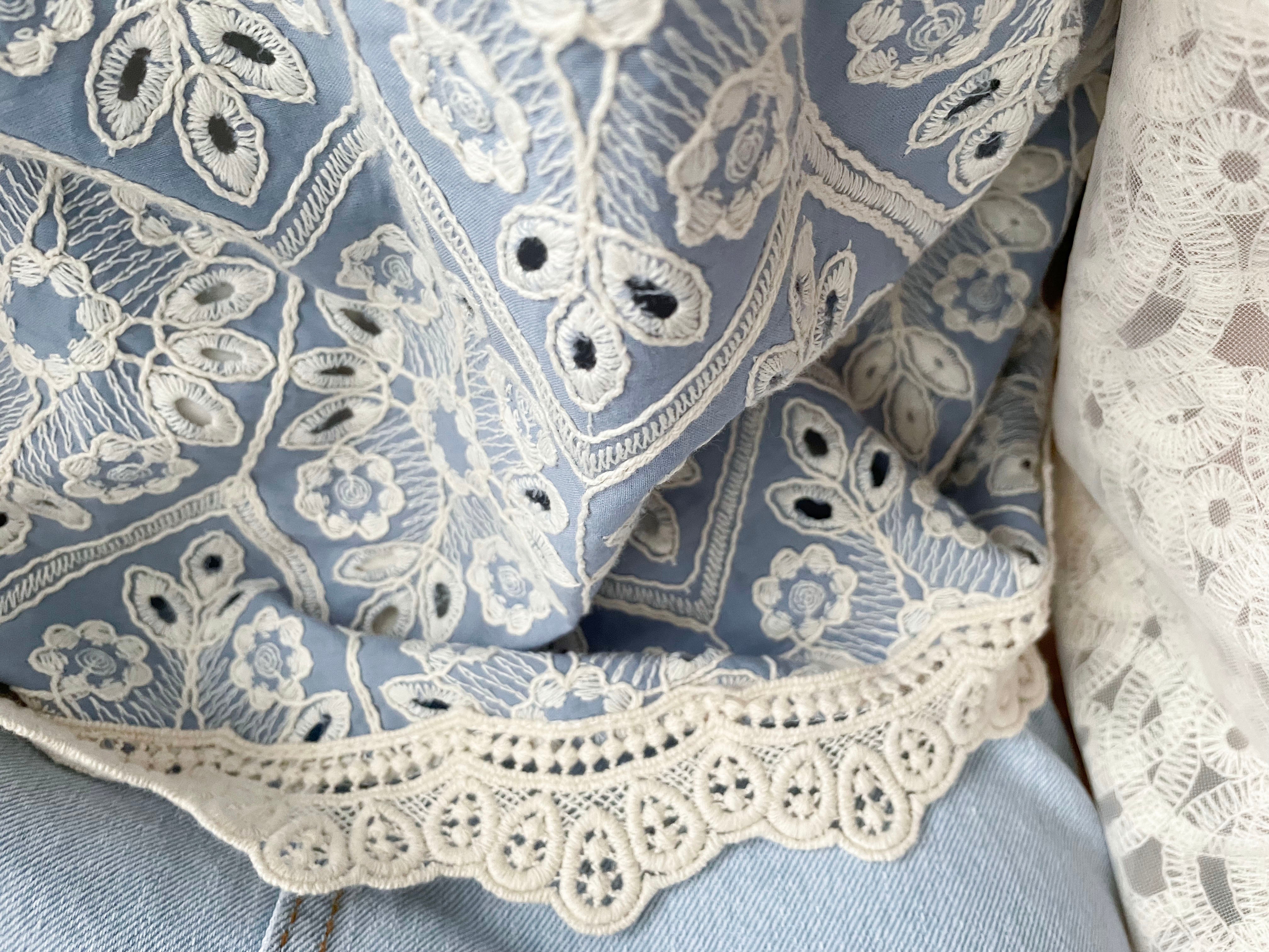 Victoria Lace 維多利亞通花包紗手袖連裡布上衣, BLOUSE/TP8919 (不設訂貨款 lightblue soldout)