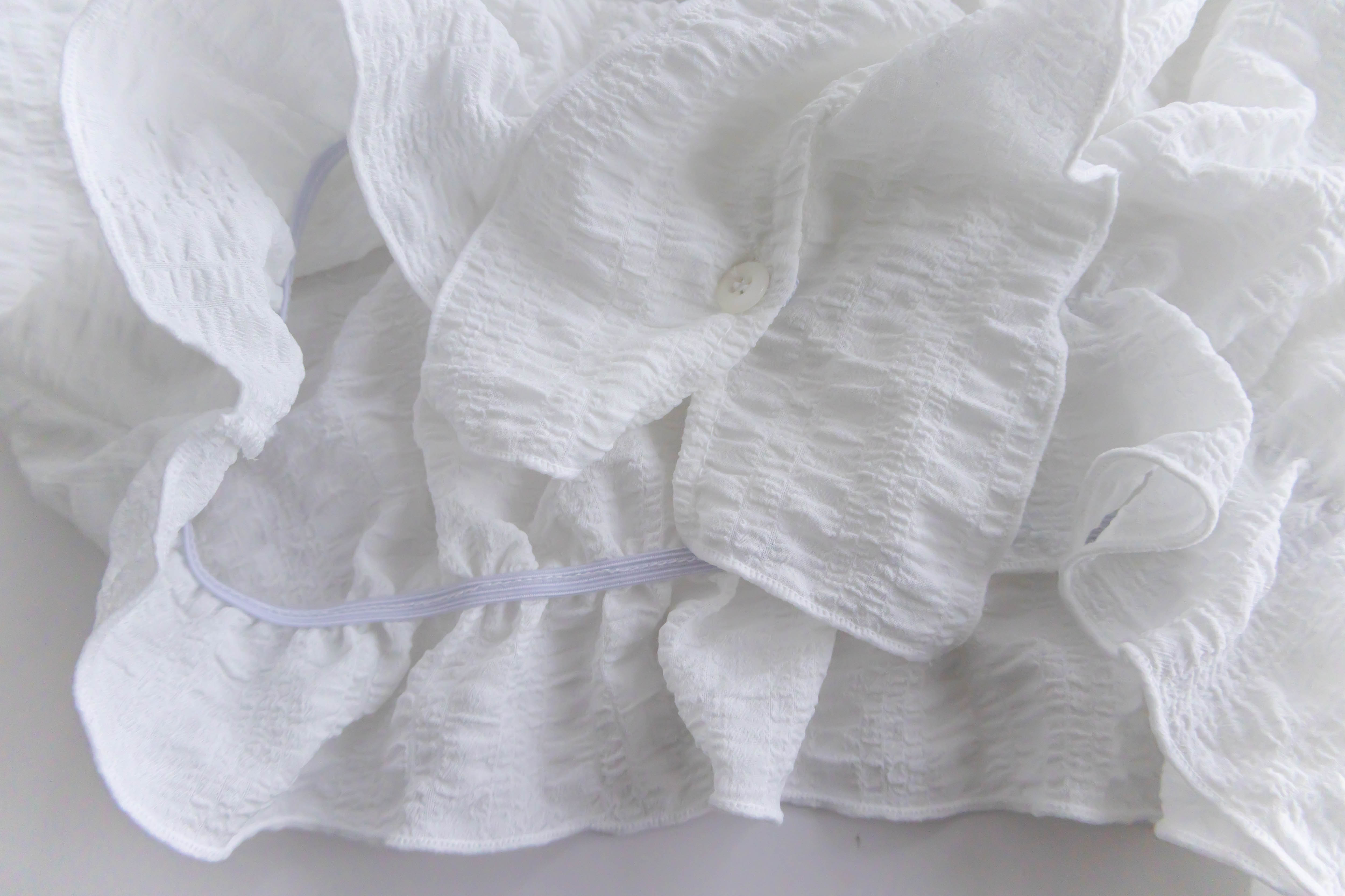 Ruffle Lady 荷葉邊仙氣短帶露肩上衣 ,Blouse/ BU8962 (lightblue sold out)