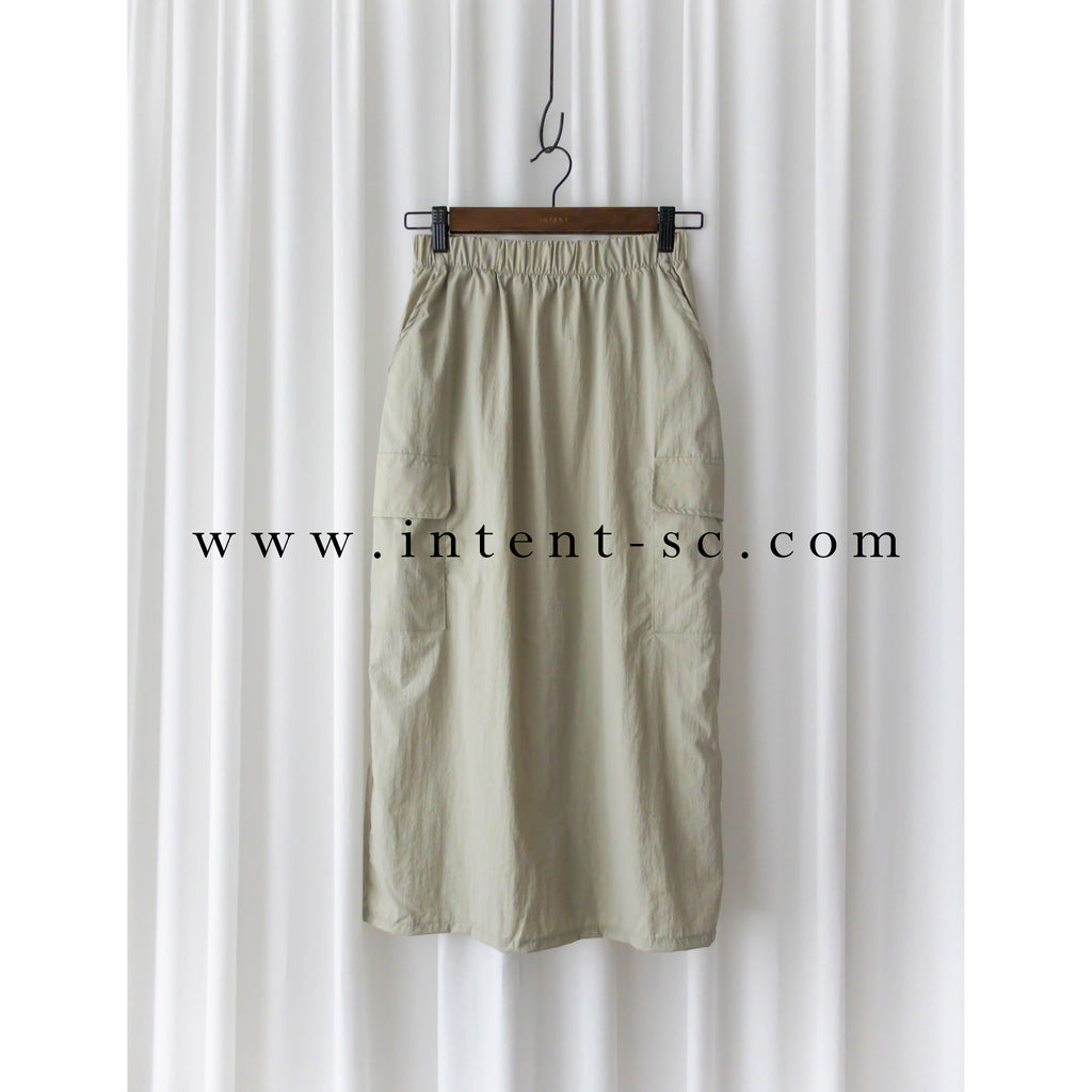 Avocado 牛油果綠色側袋工裝後開叉半身裙, Skirt/ SK8736