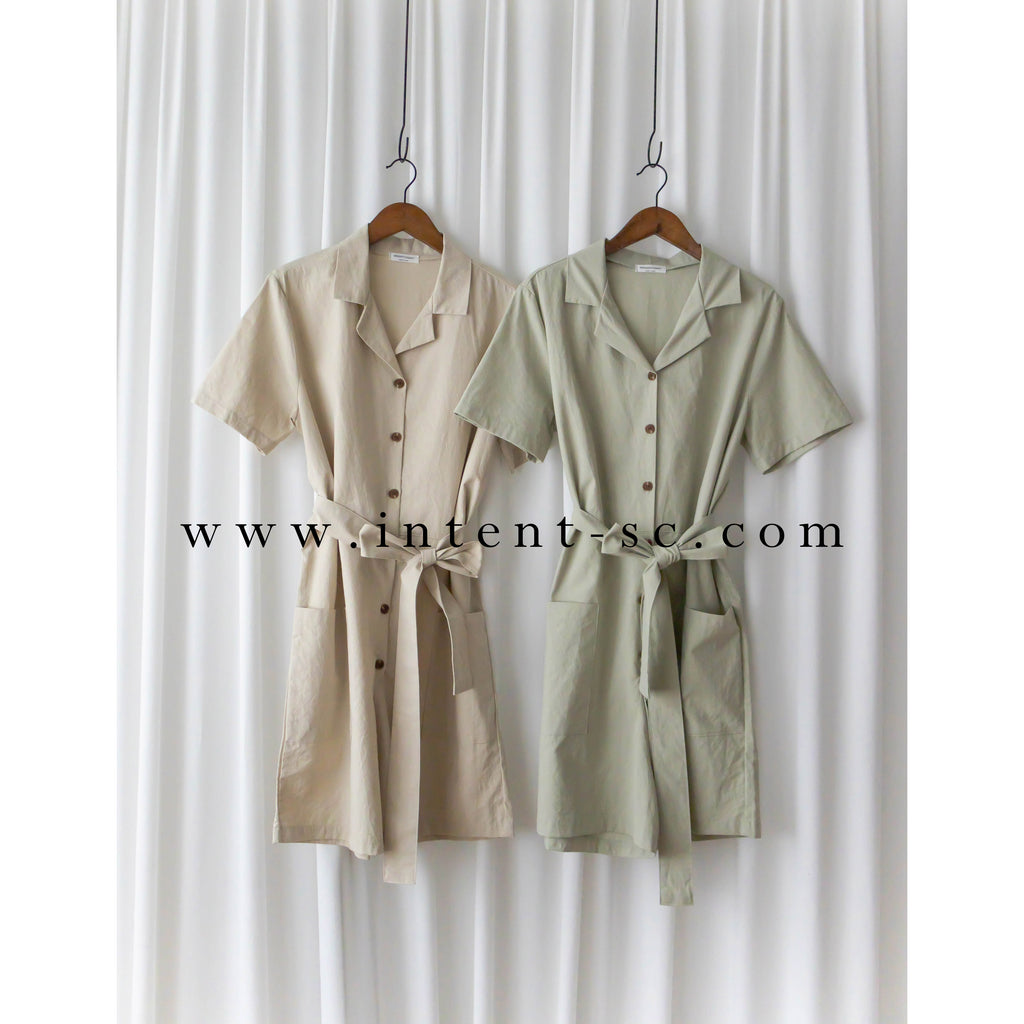 Besties 隨性反領修腰側口袋連身褲, Jumpsuit/ DS9313 (beige sold out)