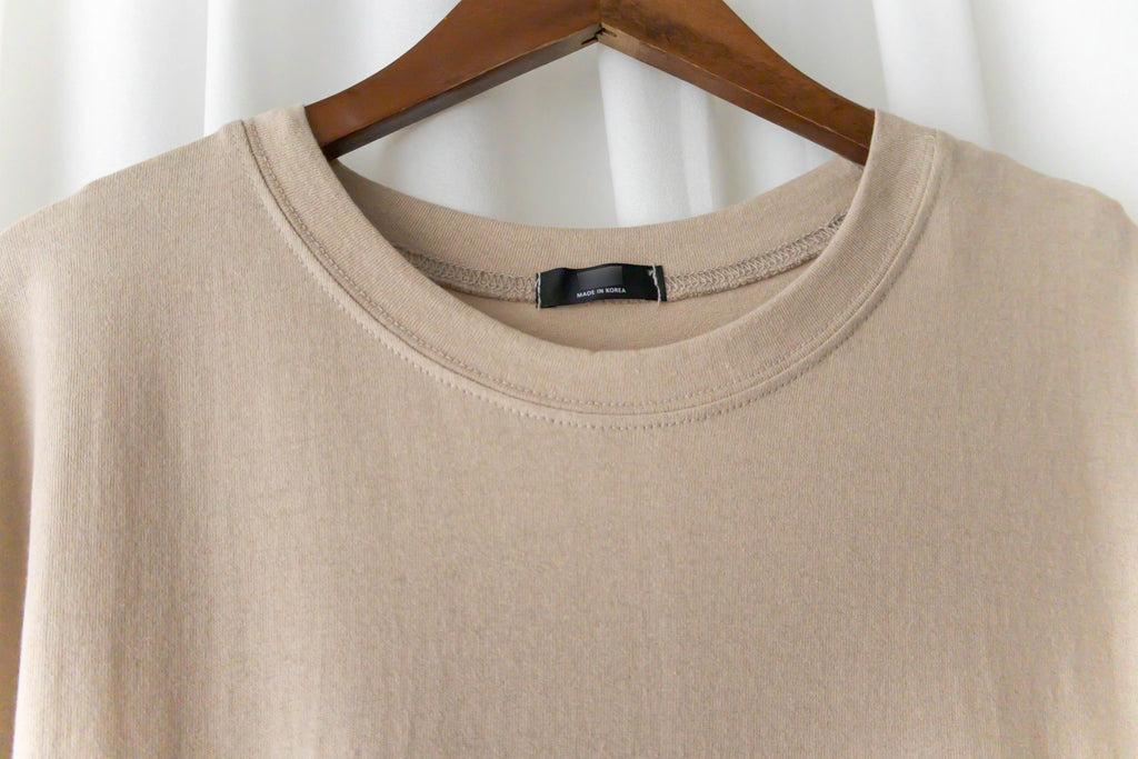 Beige 彈性棉質皺褶腰間大擺連身裙, Dress/ DS9321
