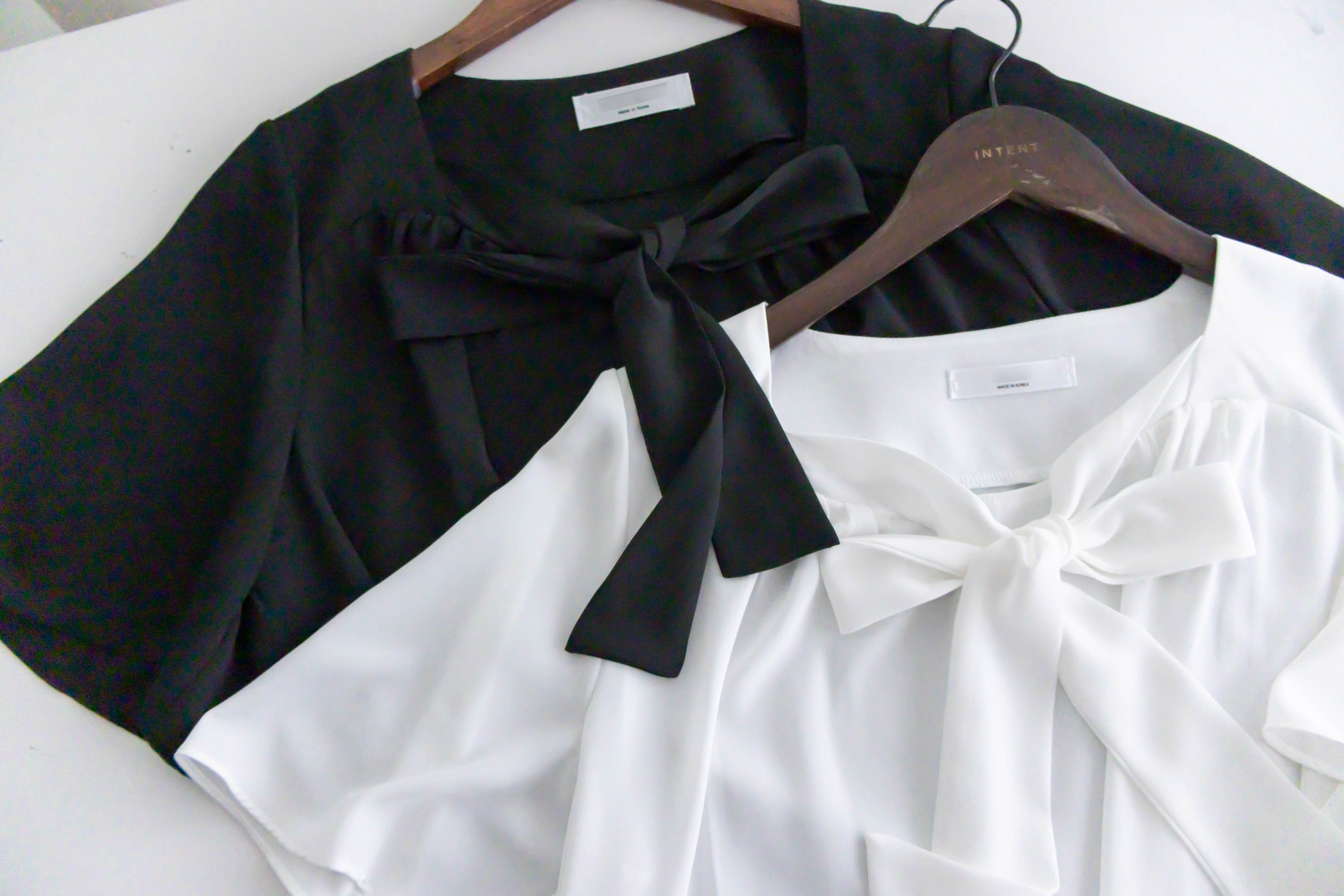 Square Ribbon 雪紡方領絲帶傘袖, Blouse/ BU8964