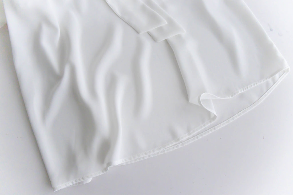 Square Ribbon 雪紡方領絲帶傘袖, Blouse/ BU8964