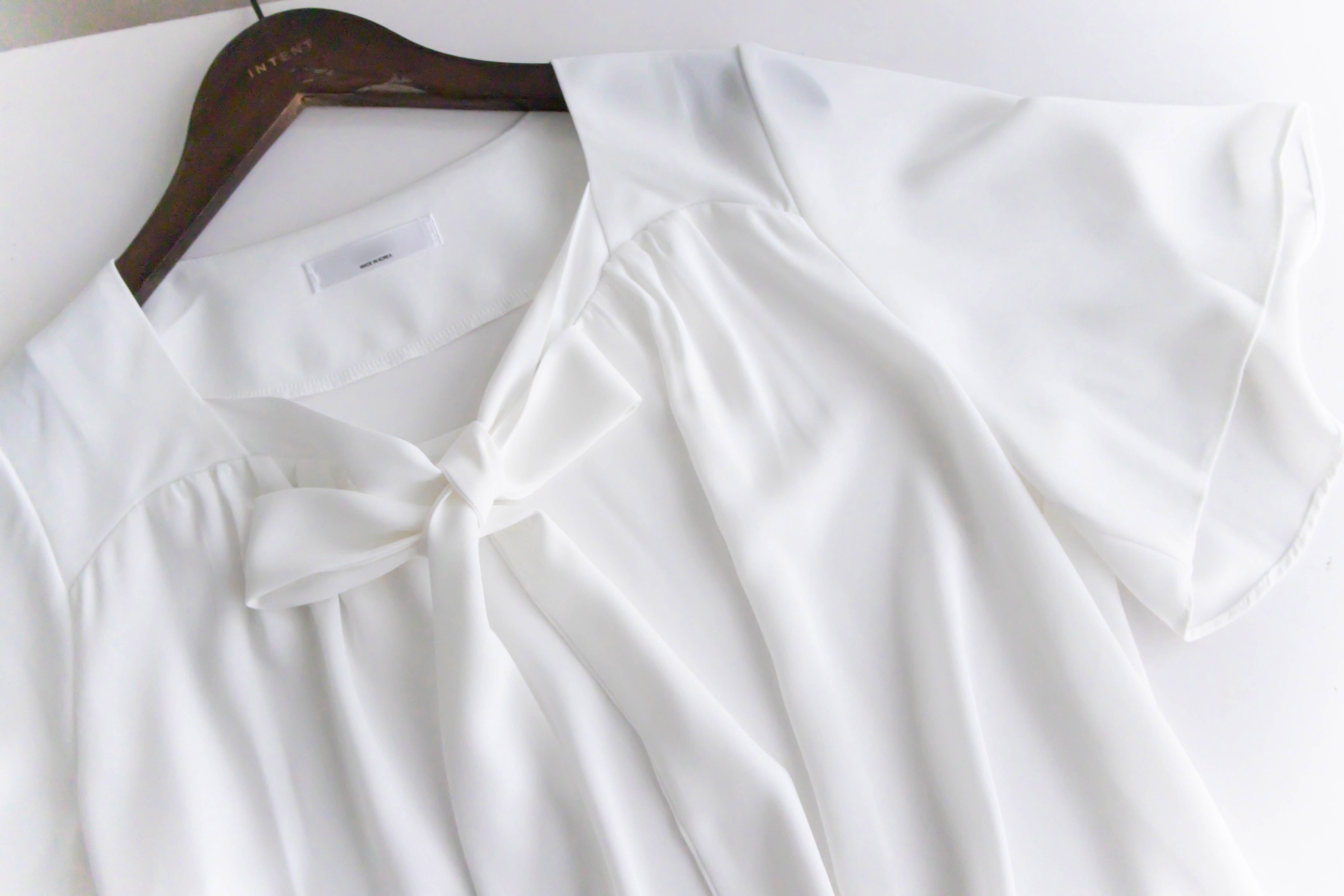 Square Ribbon 雪紡方領絲帶傘袖, Blouse/ BU8964