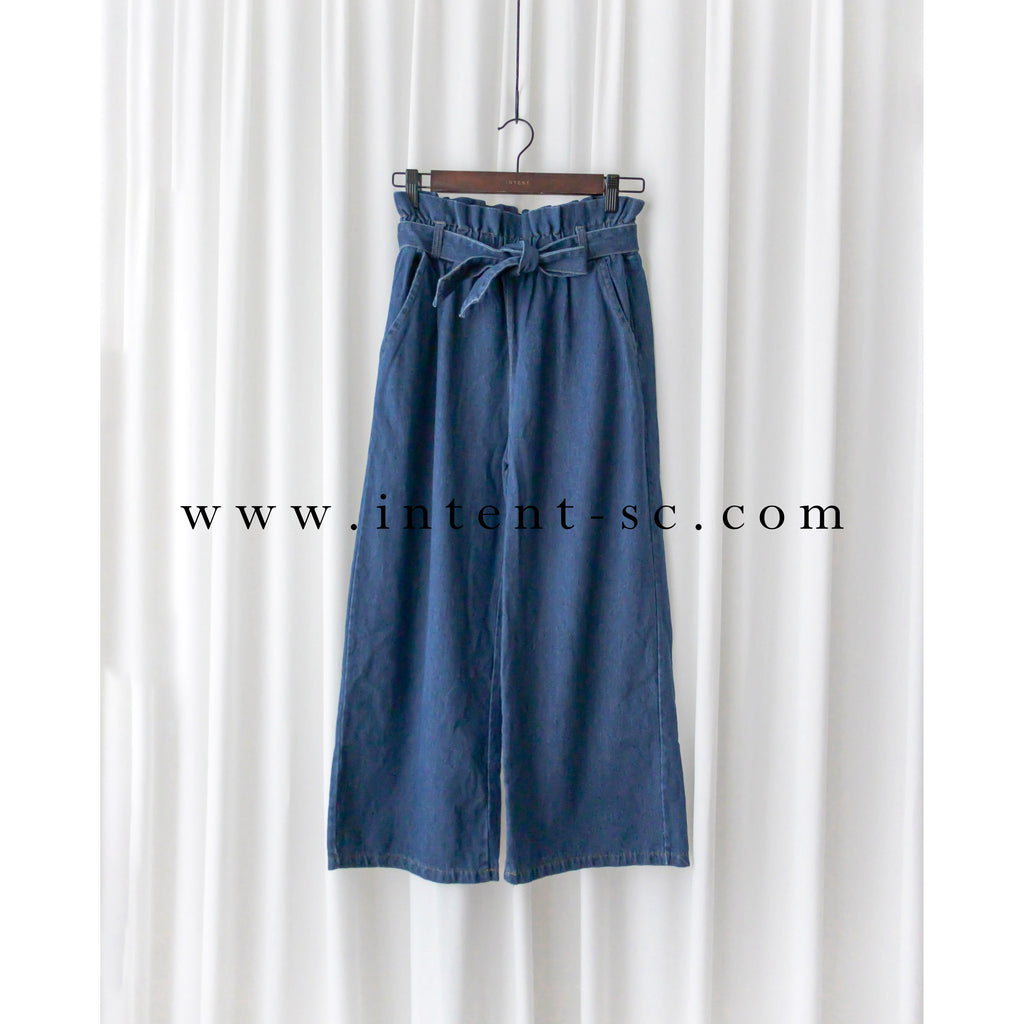 Pleated Waist 百褶橡筋高腰連腰帶直腳牛仔褲, Jeans/ PT8396
