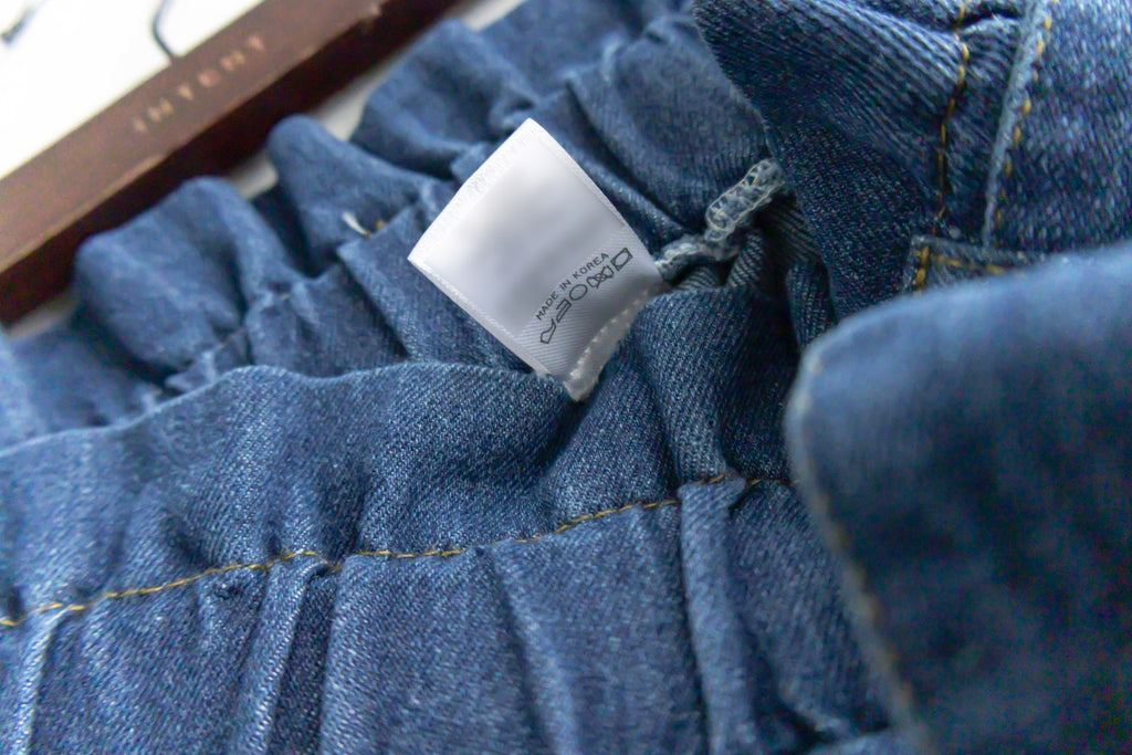 Pleated Waist 百褶橡筋高腰連腰帶直腳牛仔褲, Jeans/ PT8396