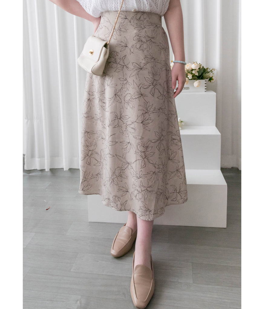 Blooming Tulip 優雅線條盛放鬱金香微傘裙, Dress/ SK8738
