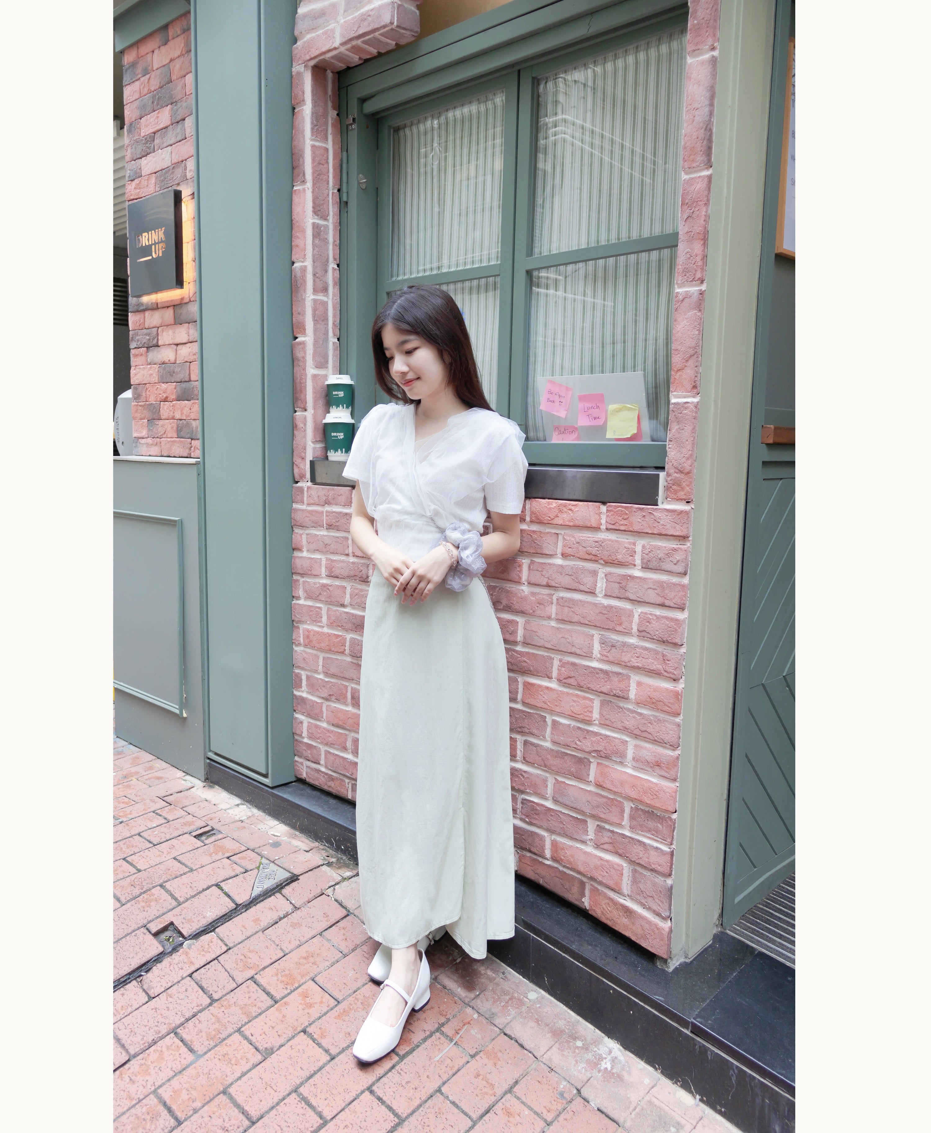 Slim Slit 超推薦極顯瘦修飾肚肚大A形裙尾開叉, Skirt/ SK8721 (honeydew sold out)