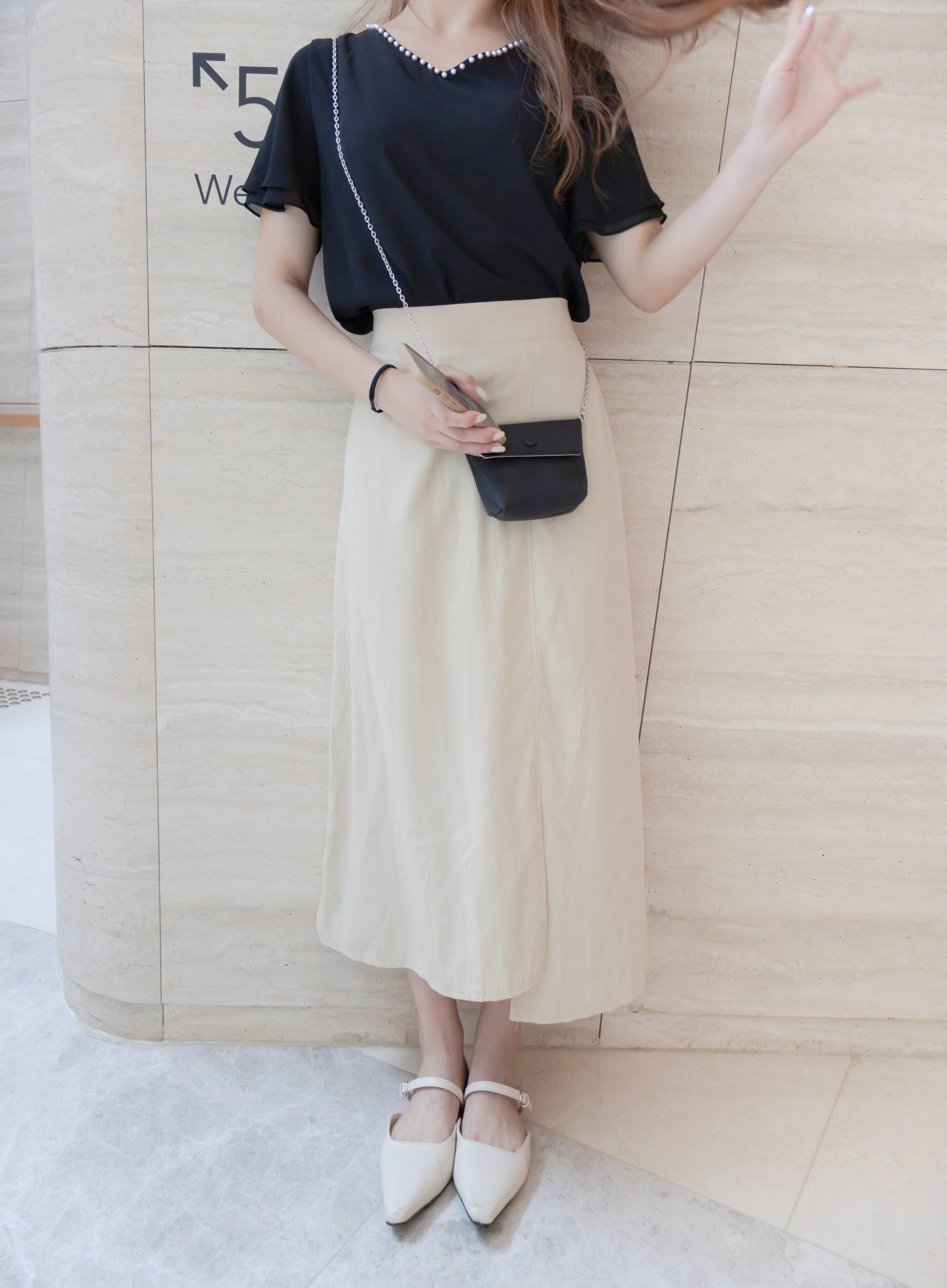 Slim Slit 超推薦極顯瘦修飾肚肚大A形裙尾開叉, Skirt/ SK8721 (honeydew sold out)