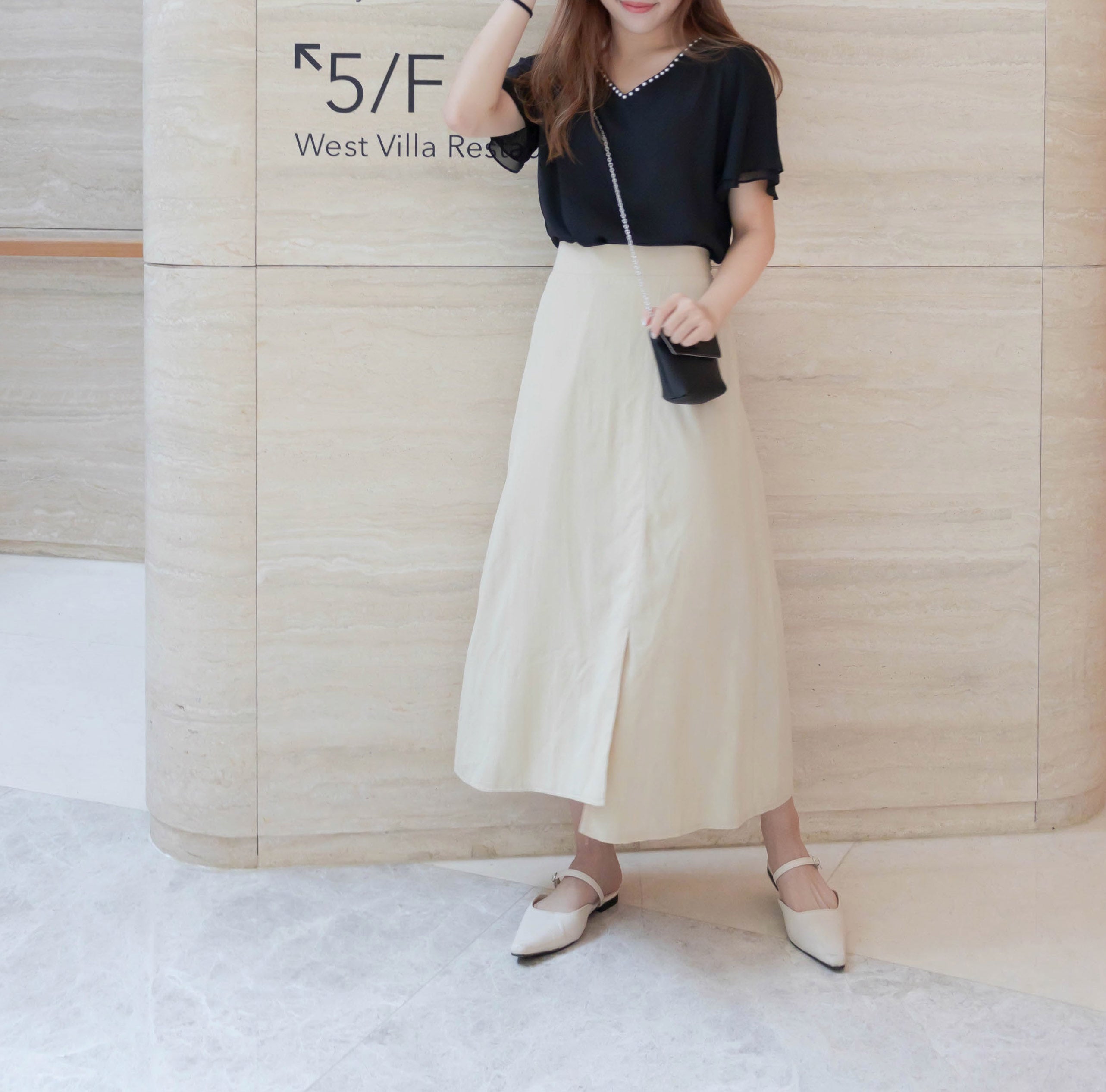 Slim Slit 超推薦極顯瘦修飾肚肚大A形裙尾開叉, Skirt/ SK8721 (honeydew sold out)