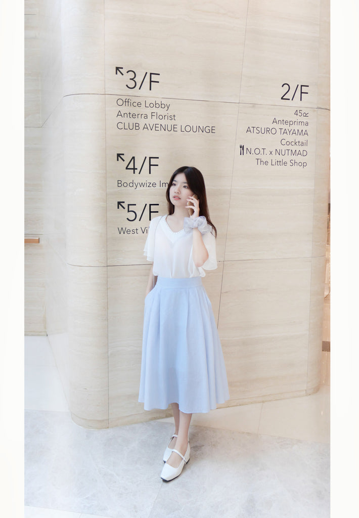 Pocket Stripe 口袋暗直紋後橡筋輕盈半身裙, Skirt/ SK8720