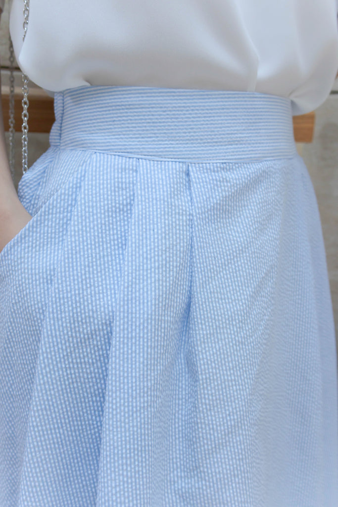 Pocket Stripe 口袋暗直紋後橡筋輕盈半身裙, Skirt/ SK8720