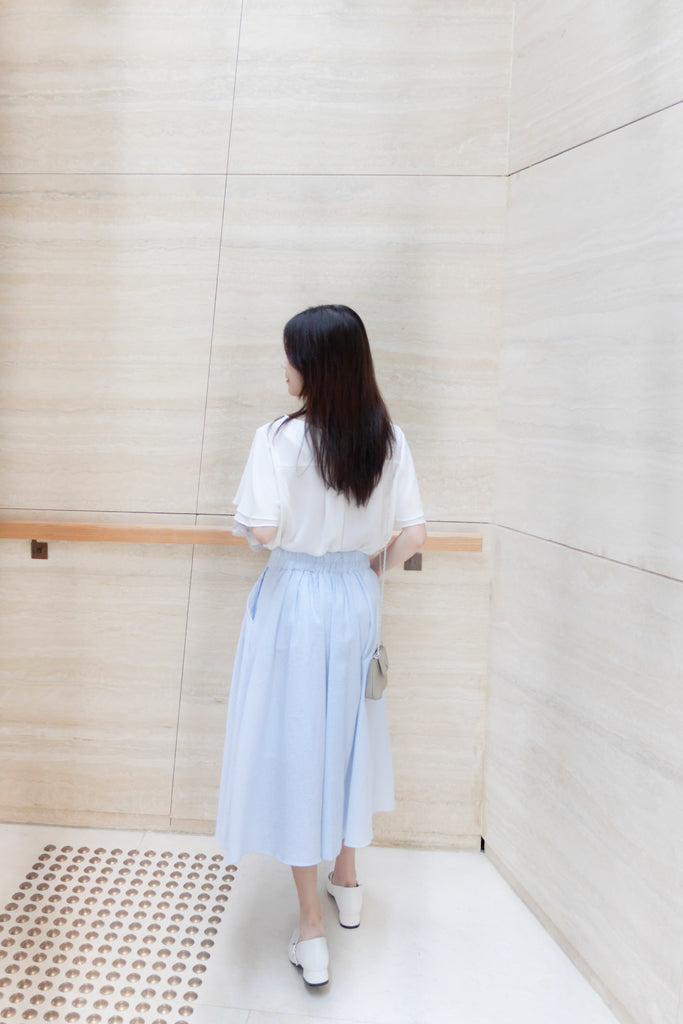 Pocket Stripe 口袋暗直紋後橡筋輕盈半身裙, Skirt/ SK8720