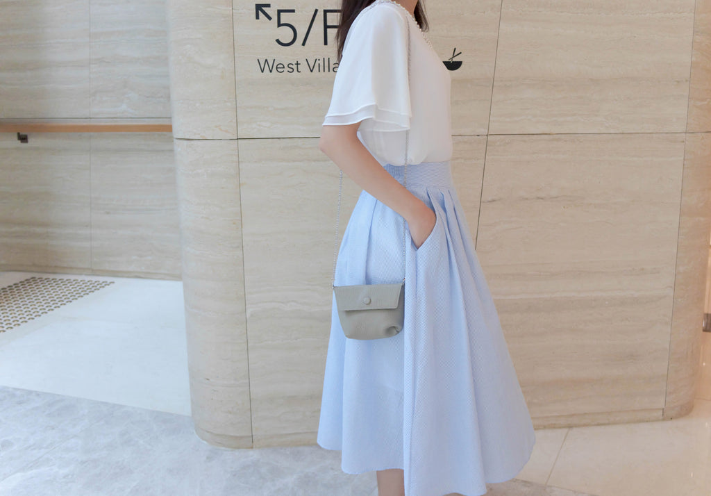 Pocket Stripe 口袋暗直紋後橡筋輕盈半身裙, Skirt/ SK8720