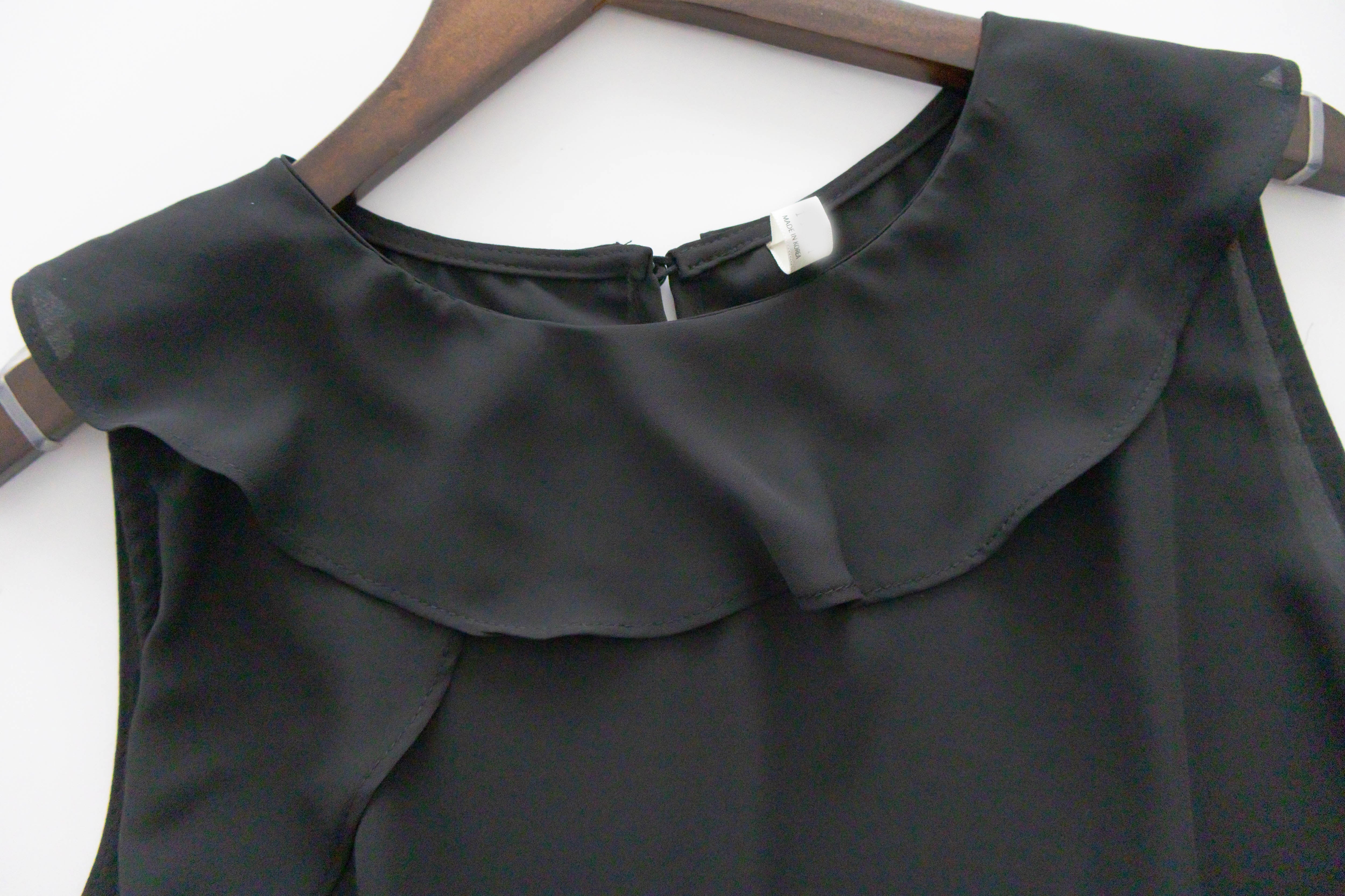 Side Ruffle 素色氣質雪紡垂感荷葉無袖, Blouse/ BU8954 (white sold out)