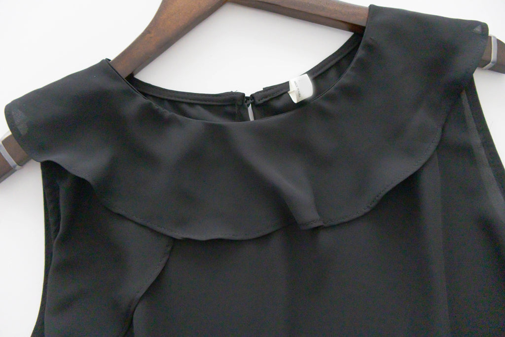 Side Ruffle 素色氣質雪紡垂感荷葉無袖, Blouse/ BU8954 (white sold out)