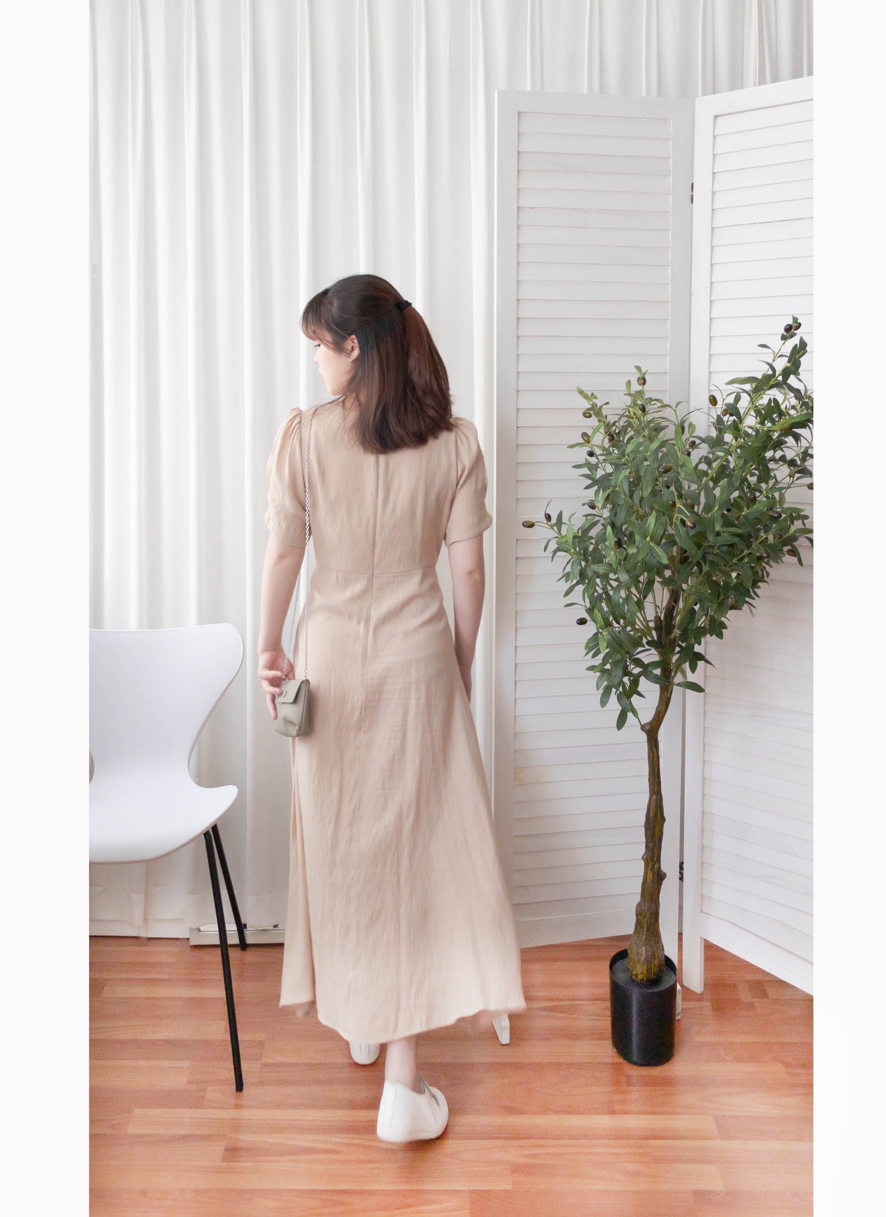 Romantic Elegance 皺褶衣身顯瘦腰封搖曳裙擺連身裙, Dress/ DS9293 (pink sold ould)