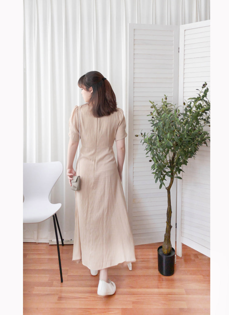Romantic Elegance 皺褶衣身顯瘦腰封搖曳裙擺連身裙, Dress/ DS9293 (pink sold ould)