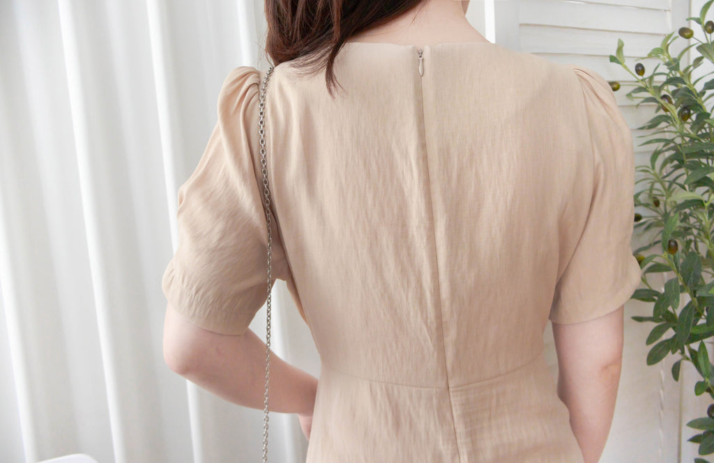 Romantic Elegance 皺褶衣身顯瘦腰封搖曳裙擺連身裙, Dress/ DS9293 (pink sold ould)