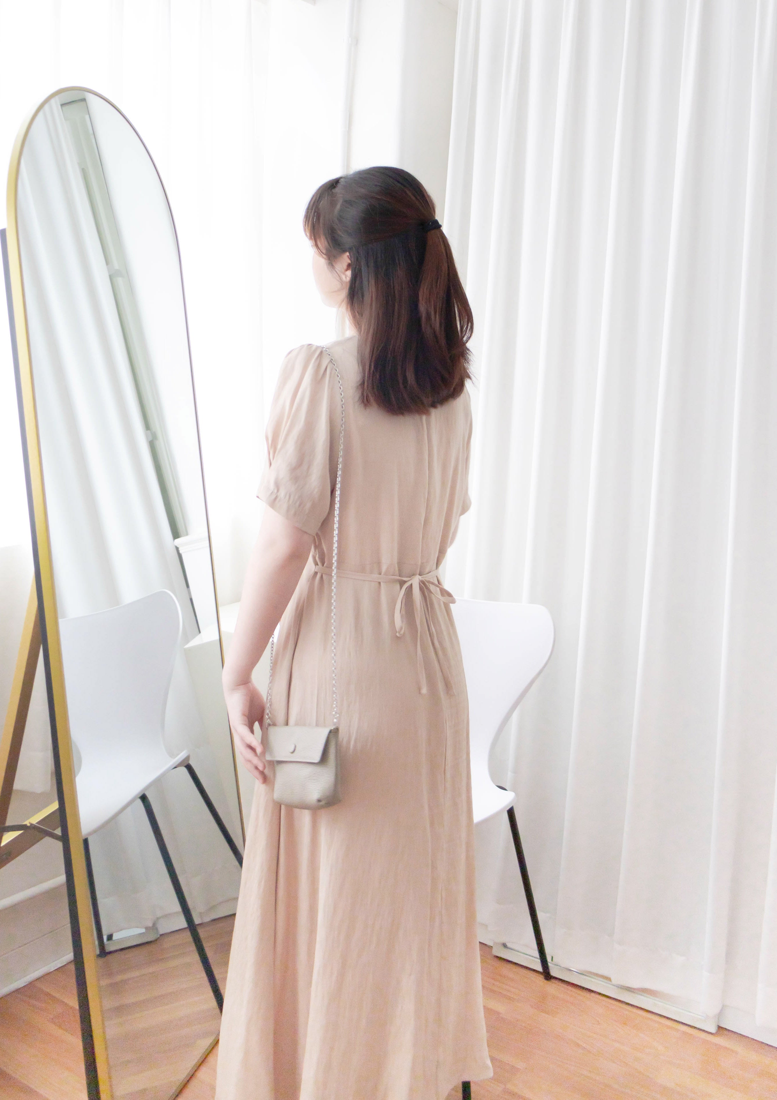 Romantic Elegance 皺褶衣身顯瘦腰封搖曳裙擺連身裙, Dress/ DS9293 (pink sold ould)