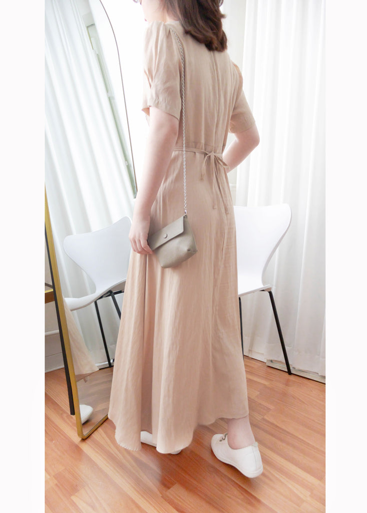 Romantic Elegance 皺褶衣身顯瘦腰封搖曳裙擺連身裙, Dress/ DS9293 (pink sold ould)