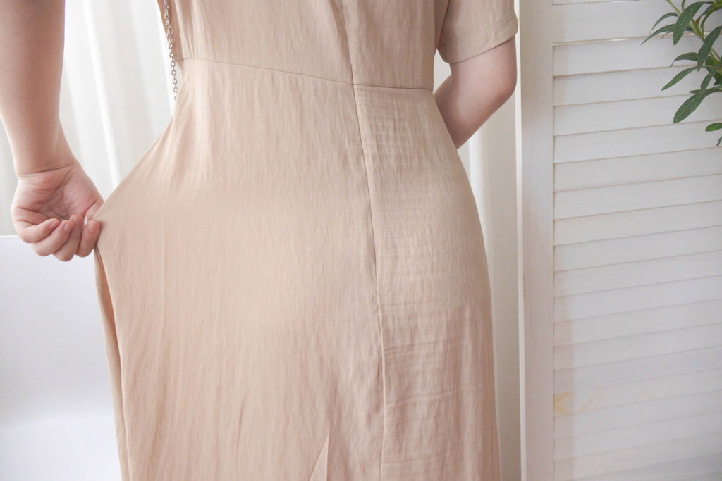 Romantic Elegance 皺褶衣身顯瘦腰封搖曳裙擺連身裙, Dress/ DS9293 (pink sold ould)