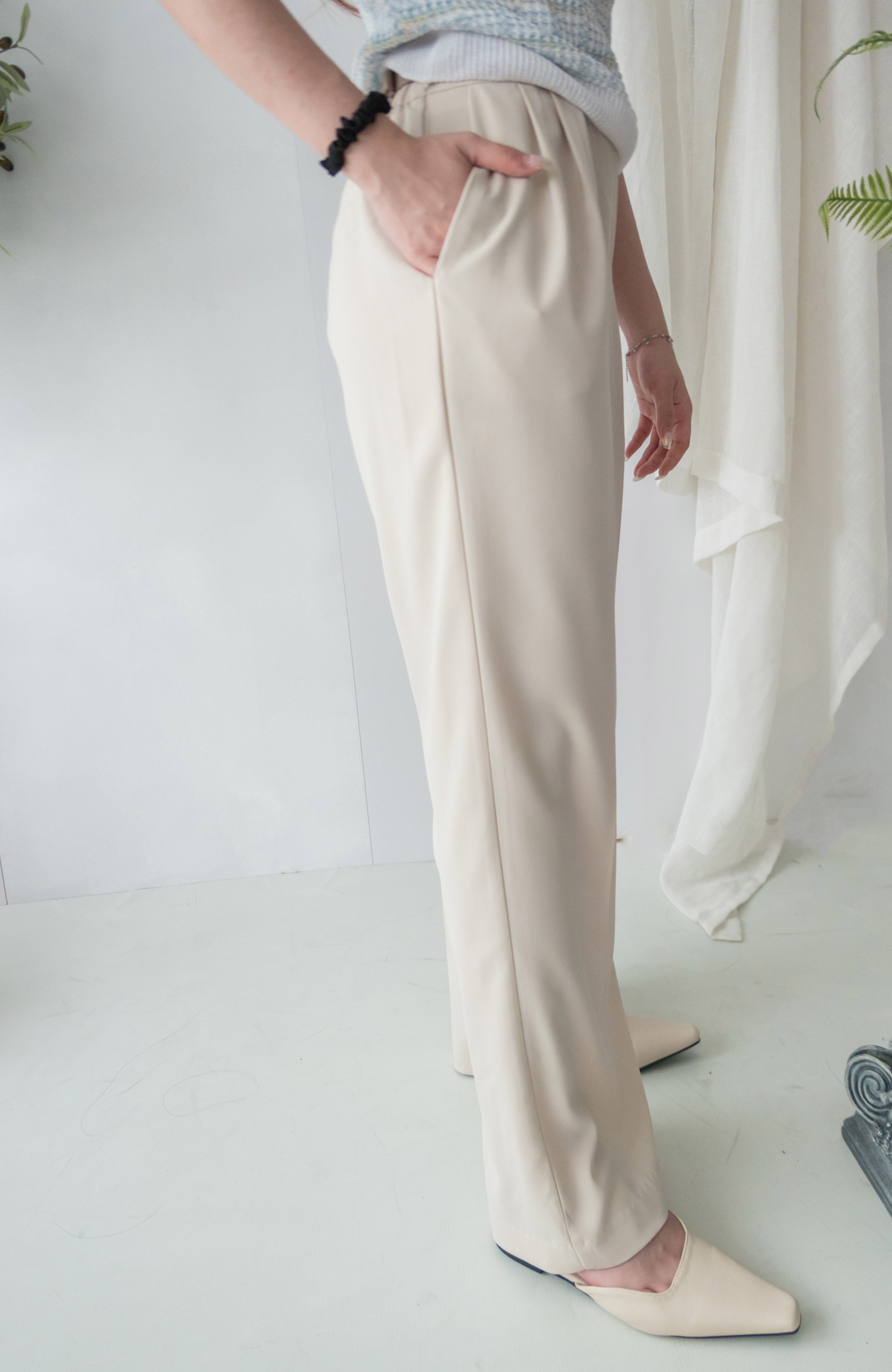 Chiffon Wide 寬鬆闊腳透氣顯腳長長西褲, Pants/ PT8382 (olive sold out)