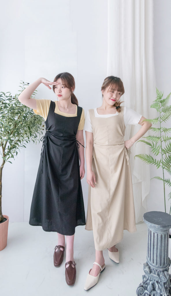 Side Knot 左右鏤空束帶修腰背心裙, Dress/ DS9230