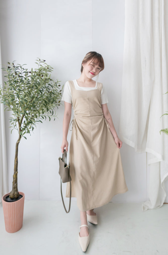 Side Knot 左右鏤空束帶修腰背心裙, Dress/ DS9230