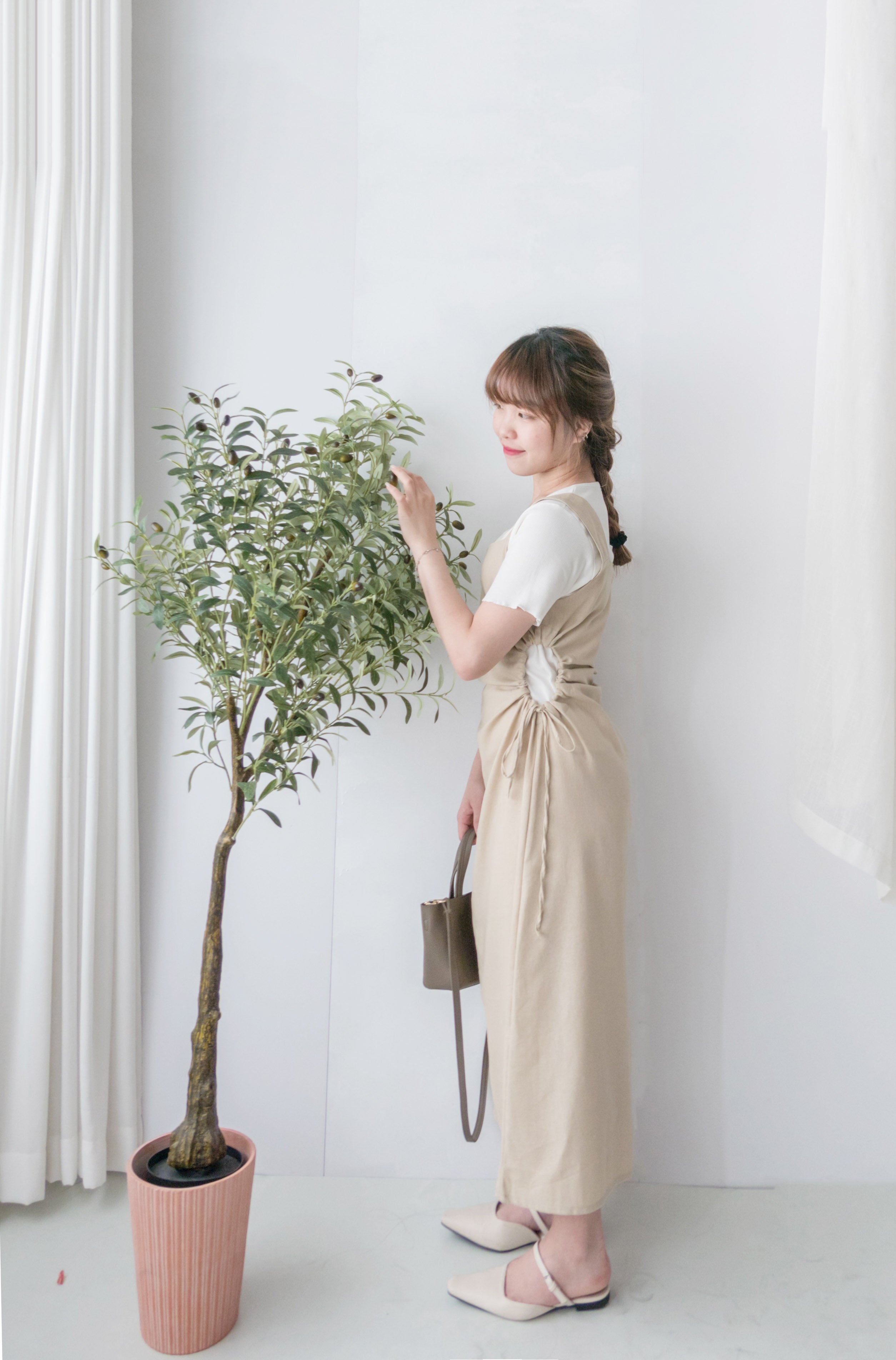 Side Knot 左右鏤空束帶修腰背心裙, Dress/ DS9230