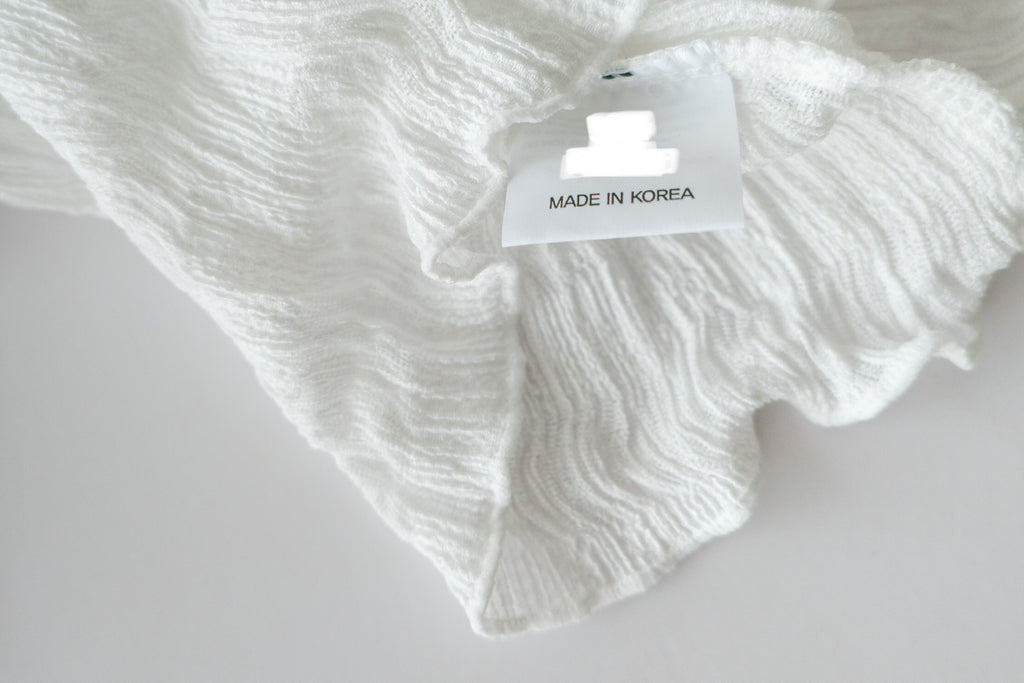 Secret Check 超顯瘦彈性暗紋波浪平領微短, Top/ TP8870 (white sold out)