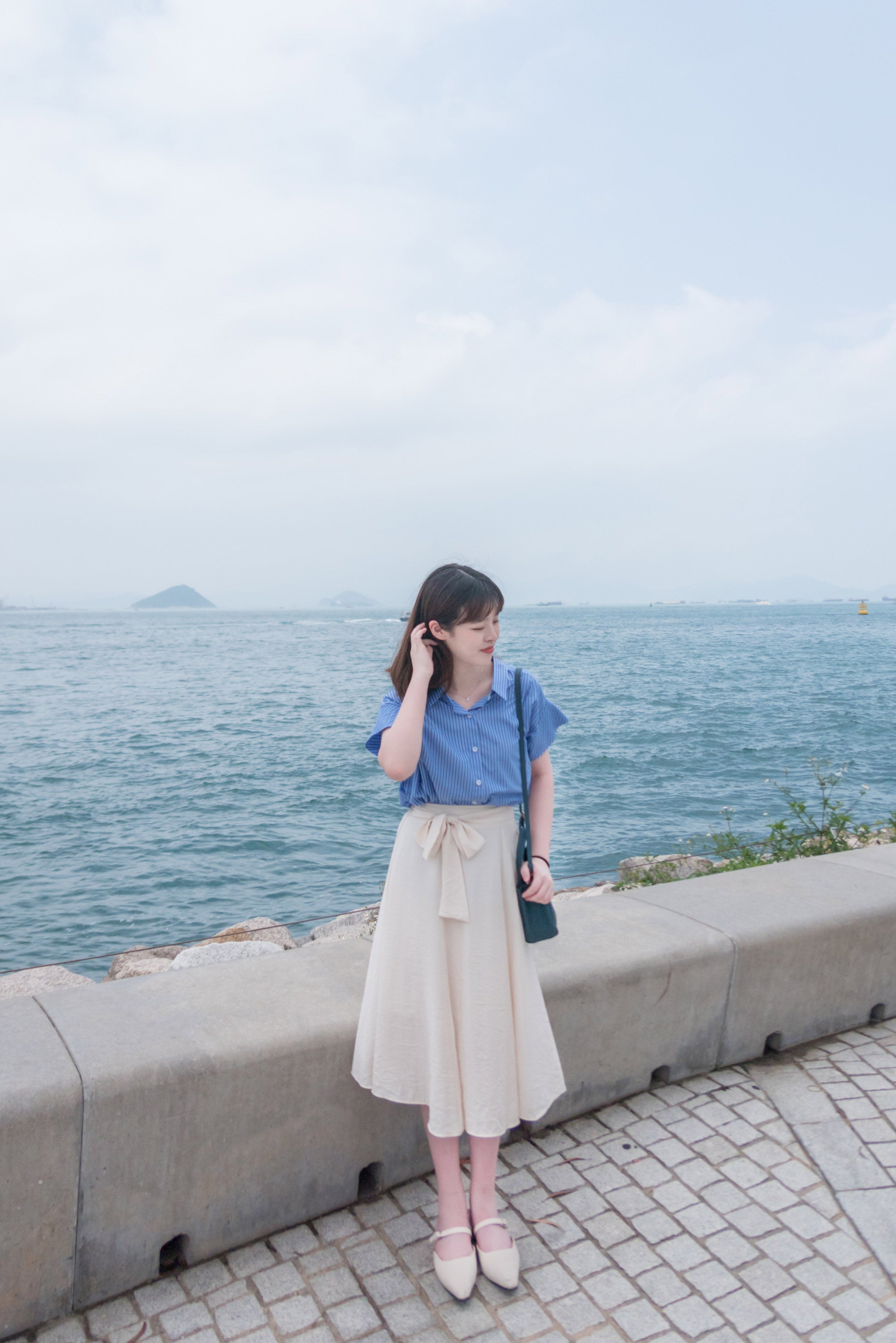 Flair 微皺百搭綁帶車拼浪漫飄逸傘裙, skirt/ SK8706 (black sold out)