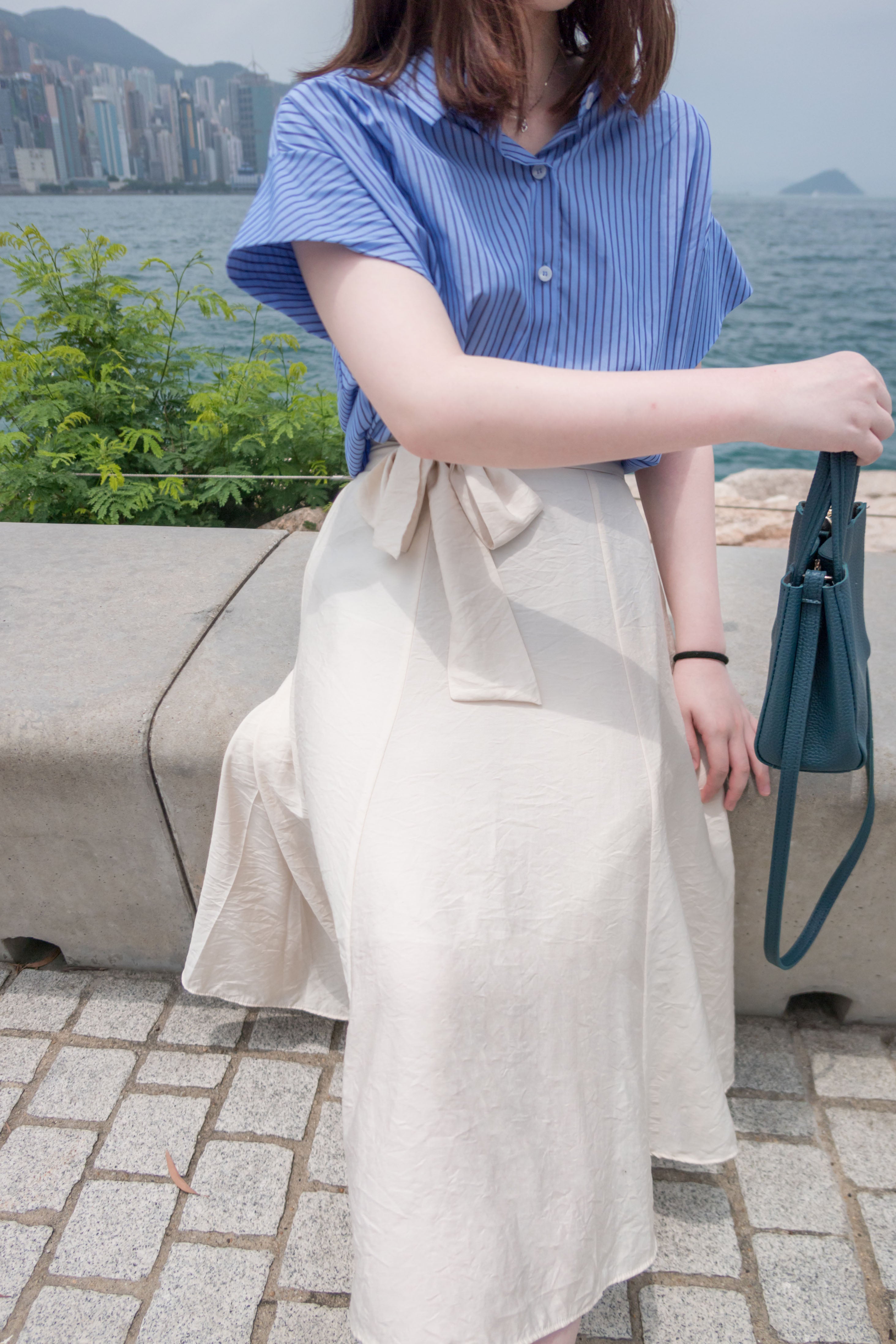 Flair 微皺百搭綁帶車拼浪漫飄逸傘裙, skirt/ SK8706 (black sold out)