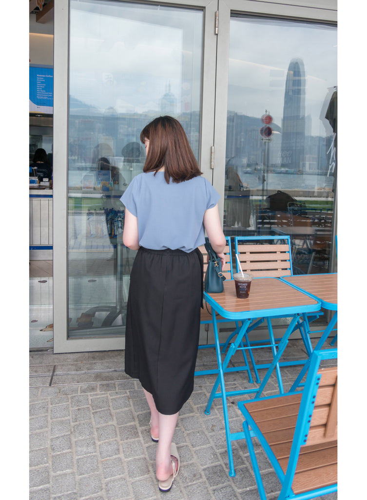 Side Buckle 不對稱交叉方扣半身裙, Skirt/ SK8707 (beige sold out)