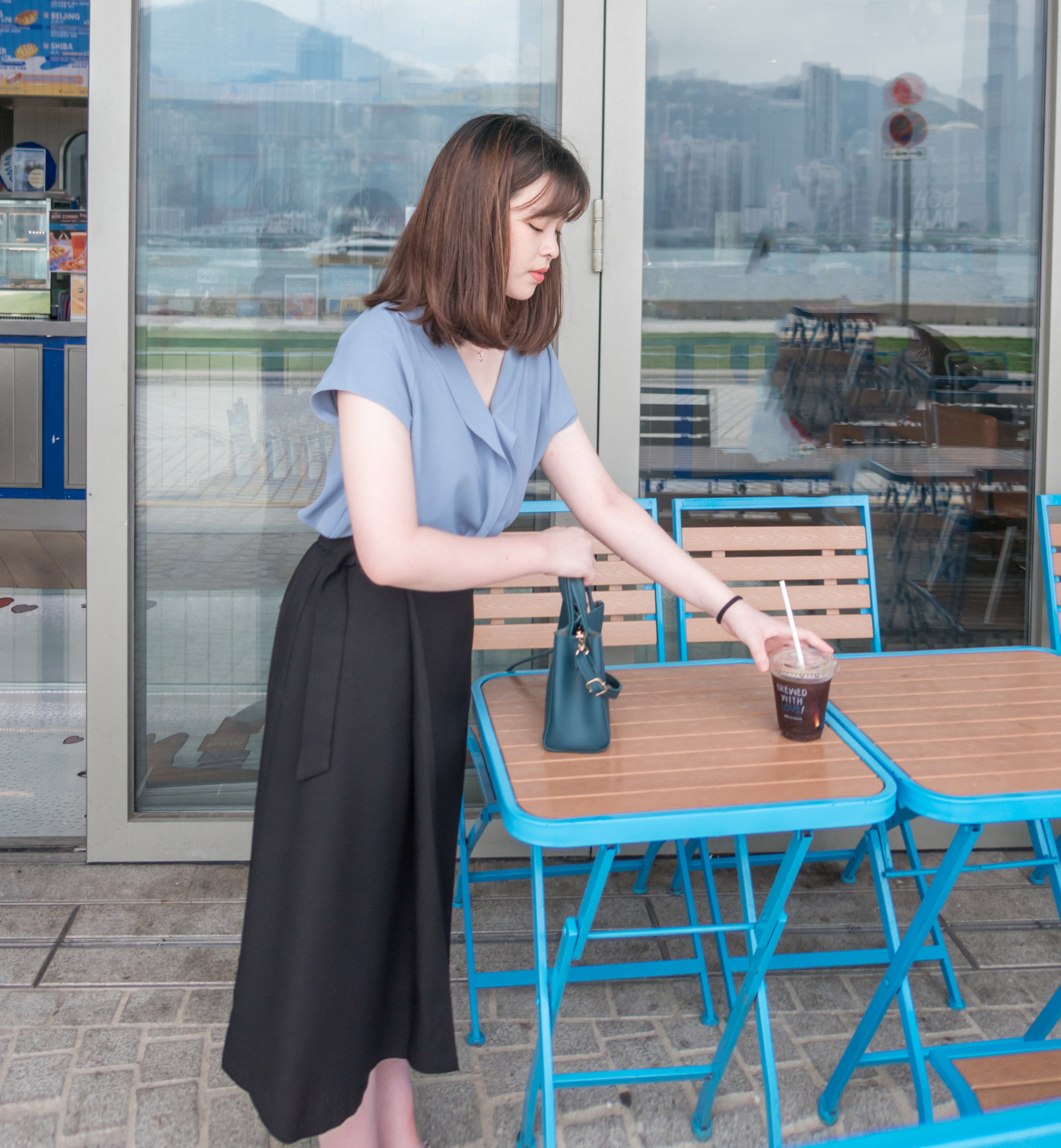 Side Buckle 不對稱交叉方扣半身裙, Skirt/ SK8707 (beige sold out)