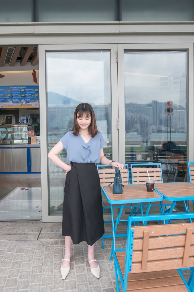 Side Buckle 不對稱交叉方扣半身裙, Skirt/ SK8707 (beige sold out)