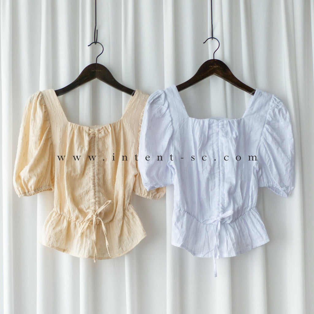 Star Shower 鏤空立體通花泡泡修腰上衣, Top/ BU8945 (yellow sold out)