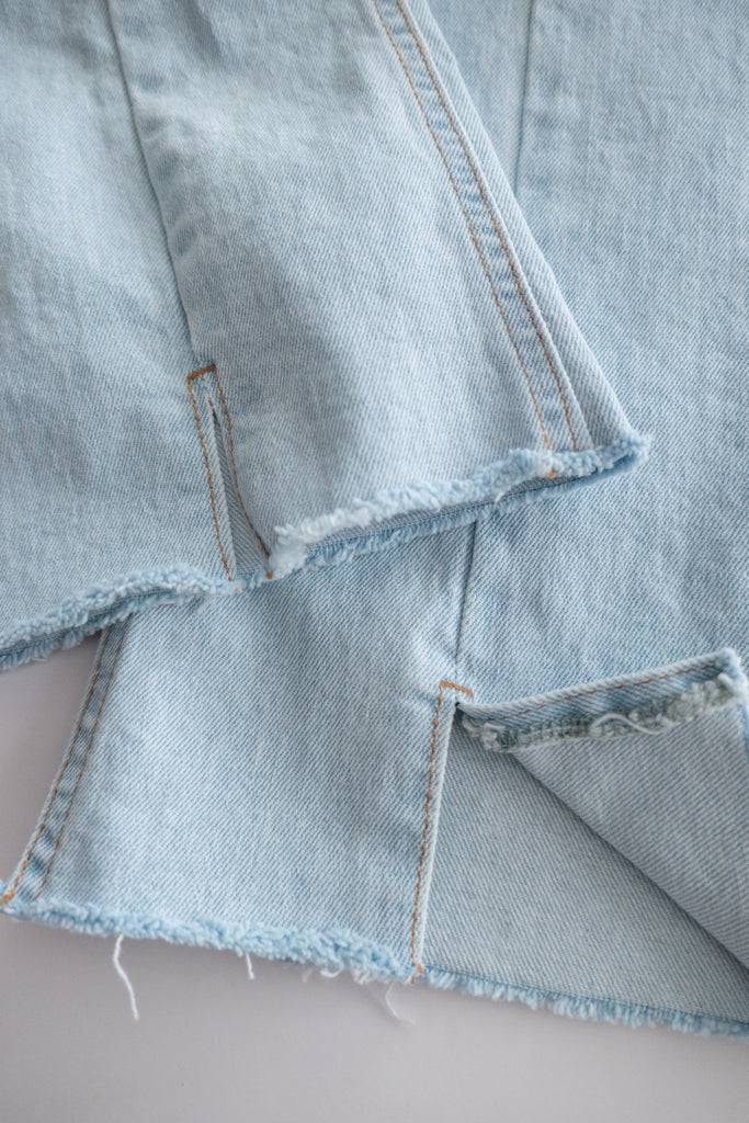 Light Jeans 全彈性修飾大腿開叉牛仔褲, Pants/ PT8388