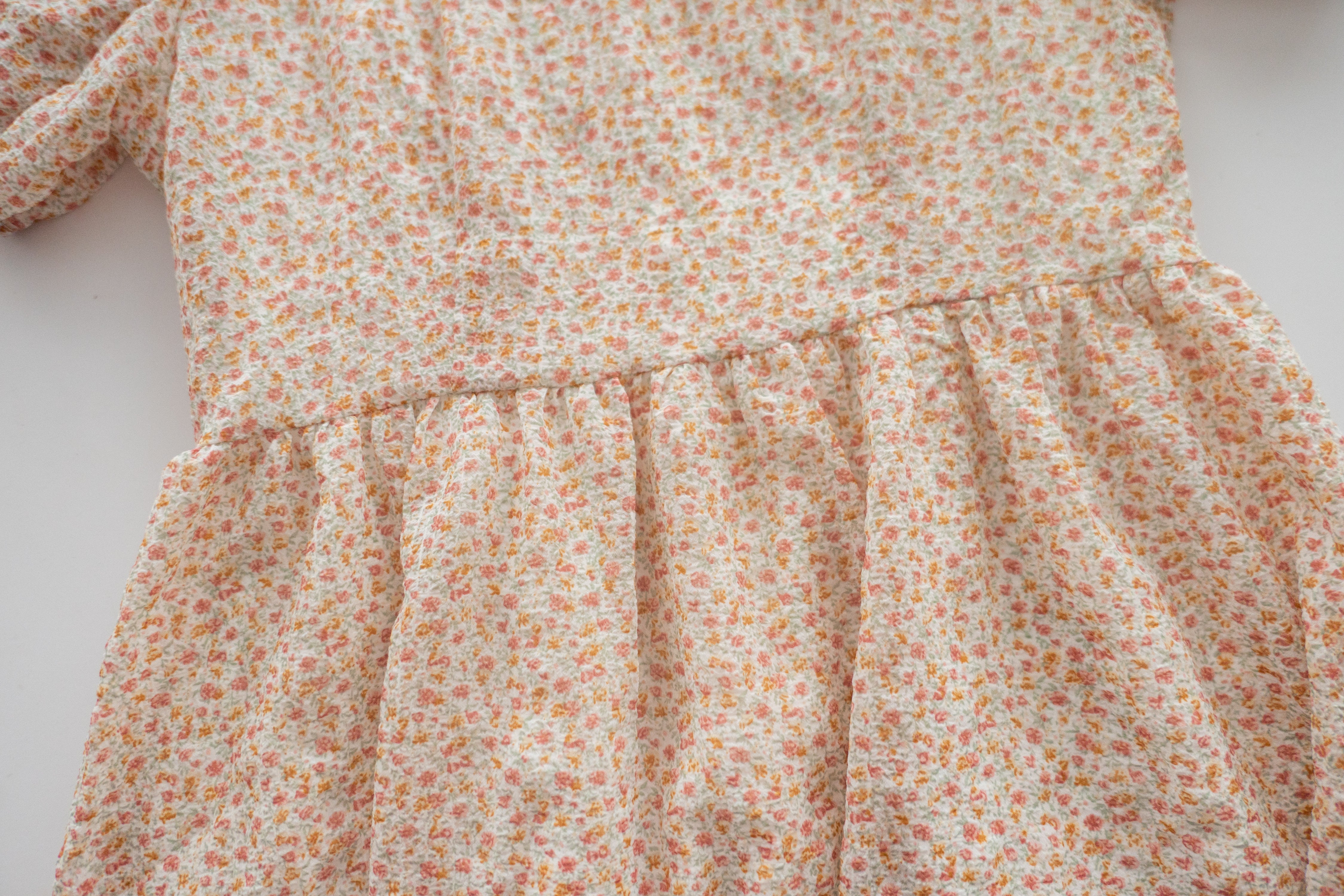 Bubble Floral 方領口泡泡䄂春日小花皺皺連身裙,Dress/ DS9264 (pink sold out)