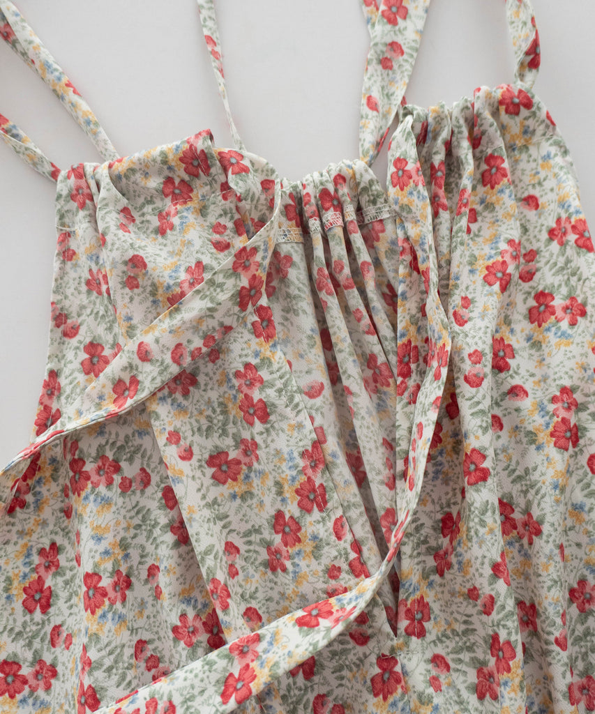Pastel Floral 垂感淡彩可調入膊後蝴蝶飄逸裙擺, Dress/ DS9268