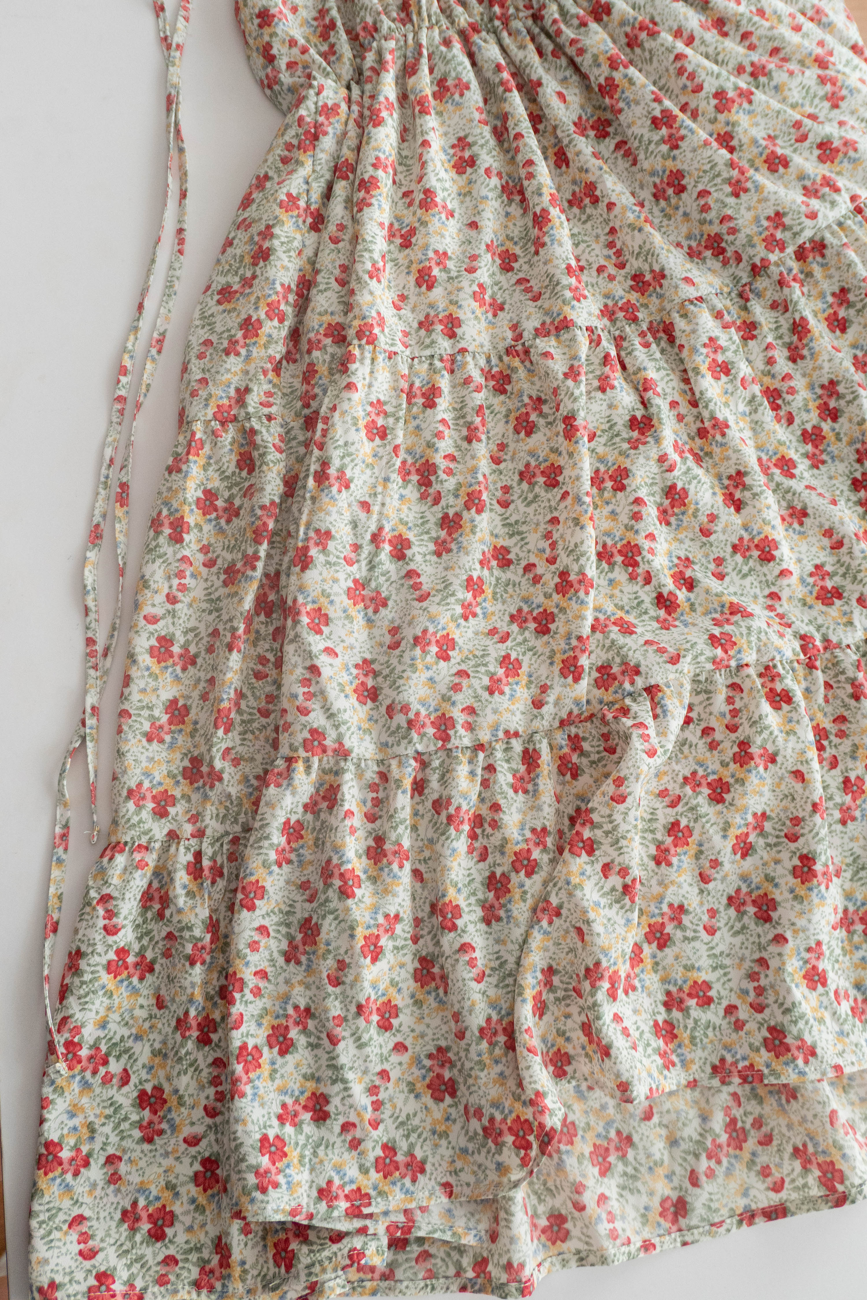 Pastel Floral 垂感淡彩可調入膊後蝴蝶飄逸裙擺, Dress/ DS9268