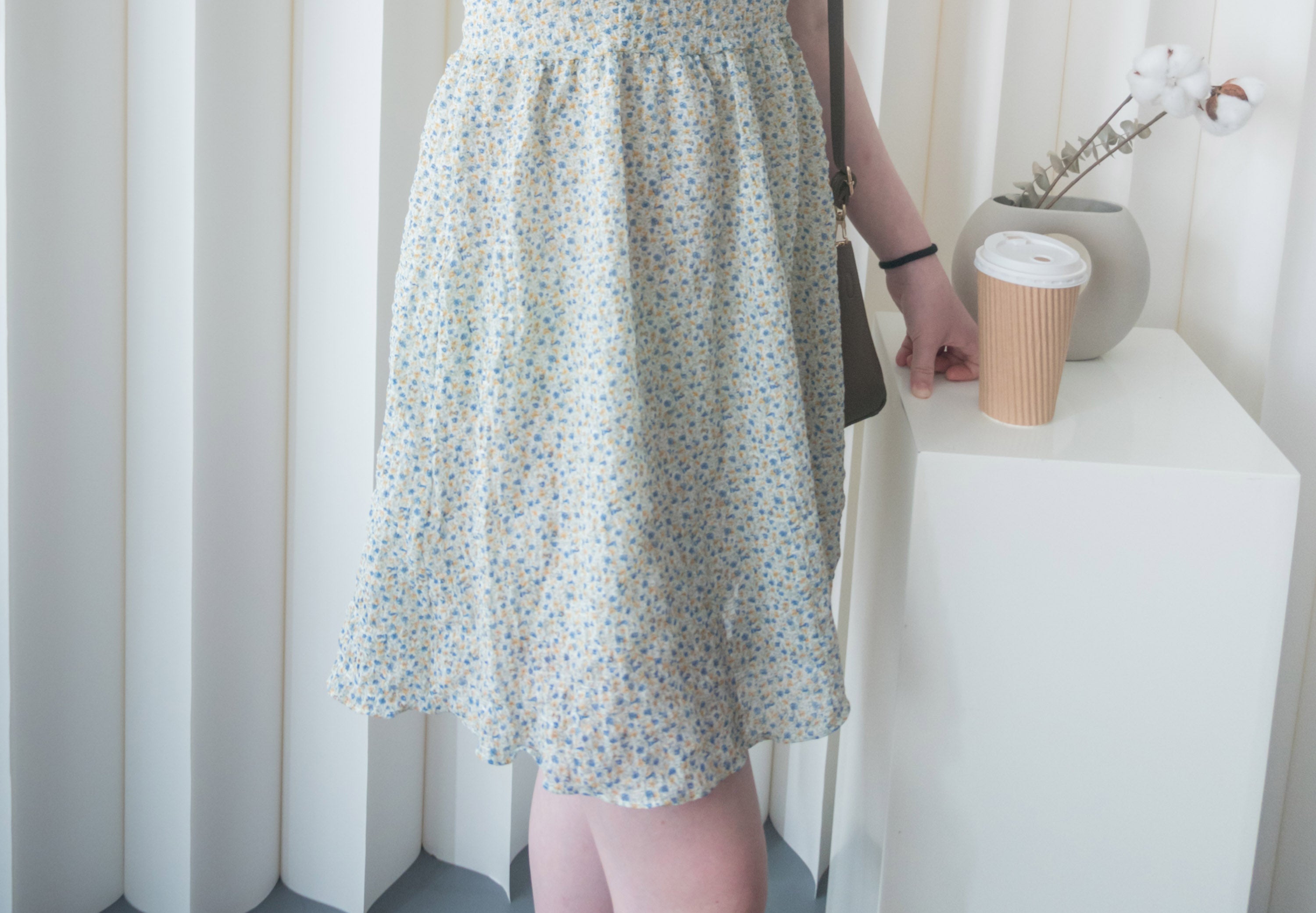 Bubble Floral 方領口泡泡䄂春日小花皺皺連身裙,Dress/ DS9264 (pink sold out)