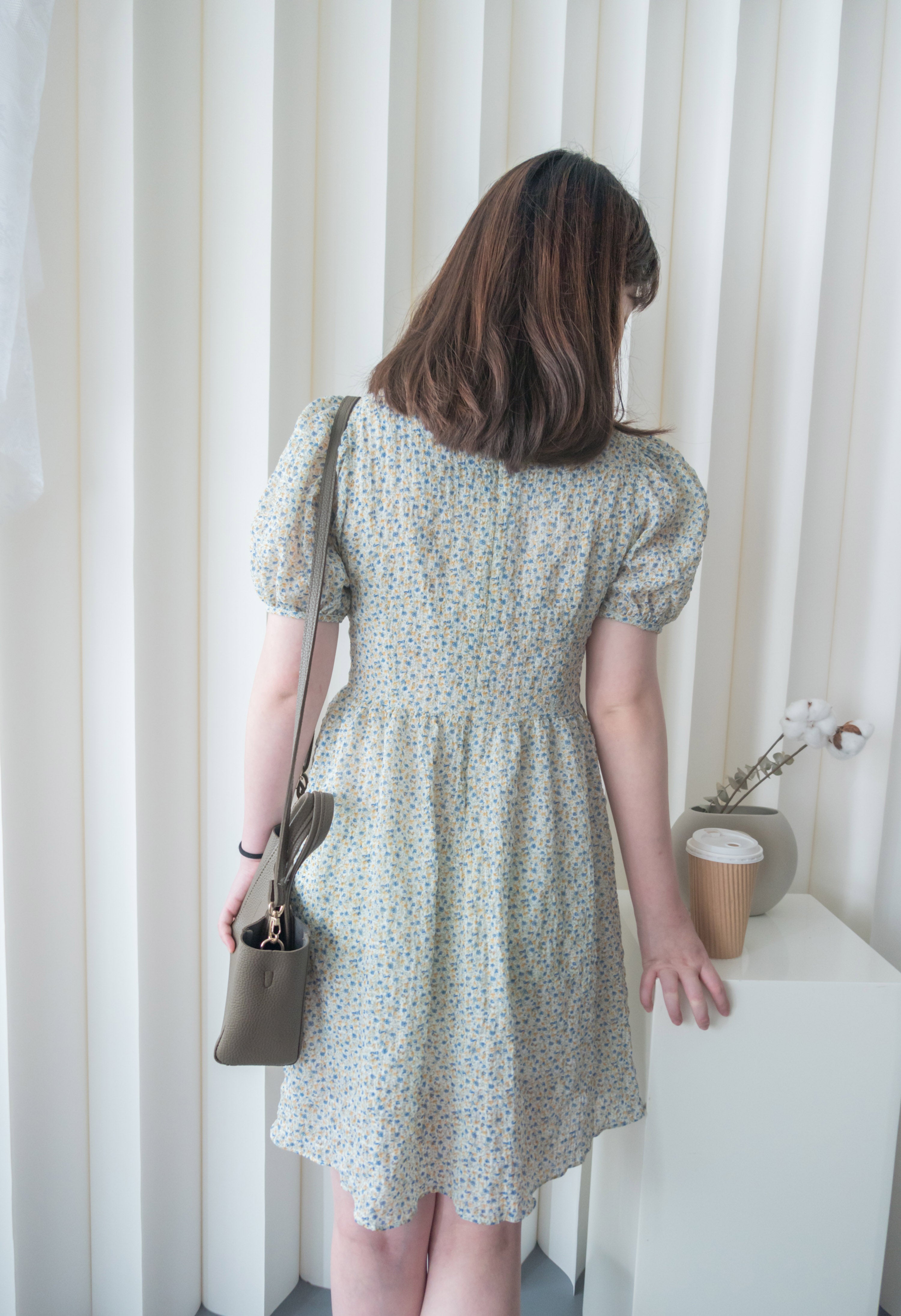 Bubble Floral 方領口泡泡䄂春日小花皺皺連身裙,Dress/ DS9264 (pink sold out)