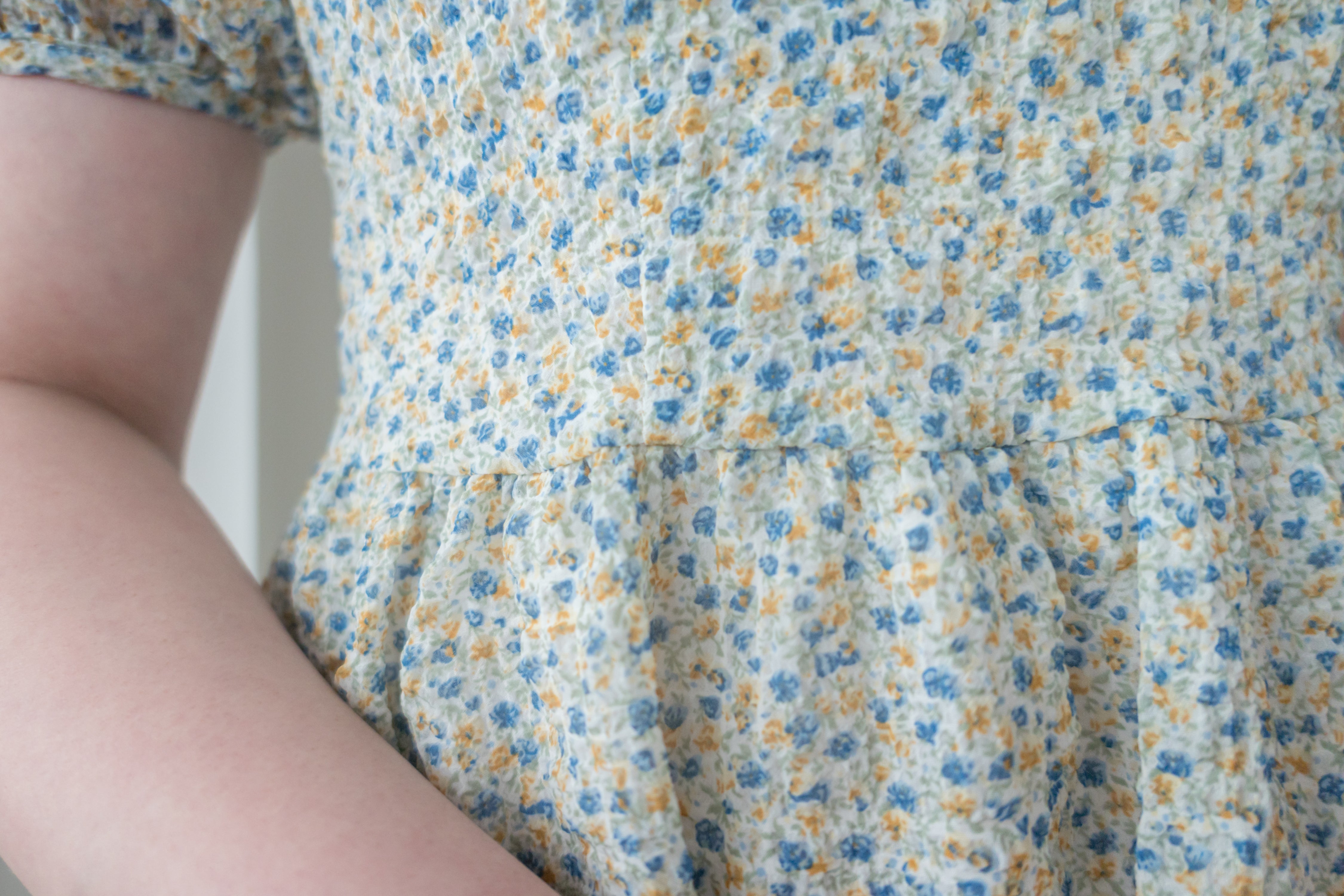 Bubble Floral 方領口泡泡䄂春日小花皺皺連身裙,Dress/ DS9264 (pink sold out)