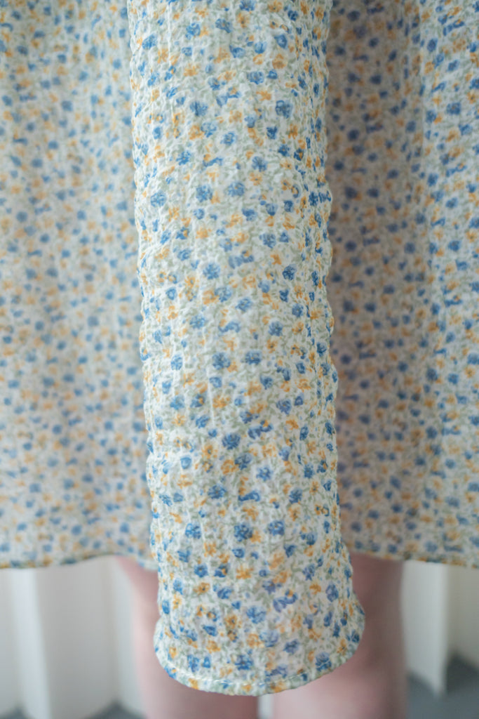 Bubble Floral 方領口泡泡䄂春日小花皺皺連身裙,Dress/ DS9264 (pink sold out)